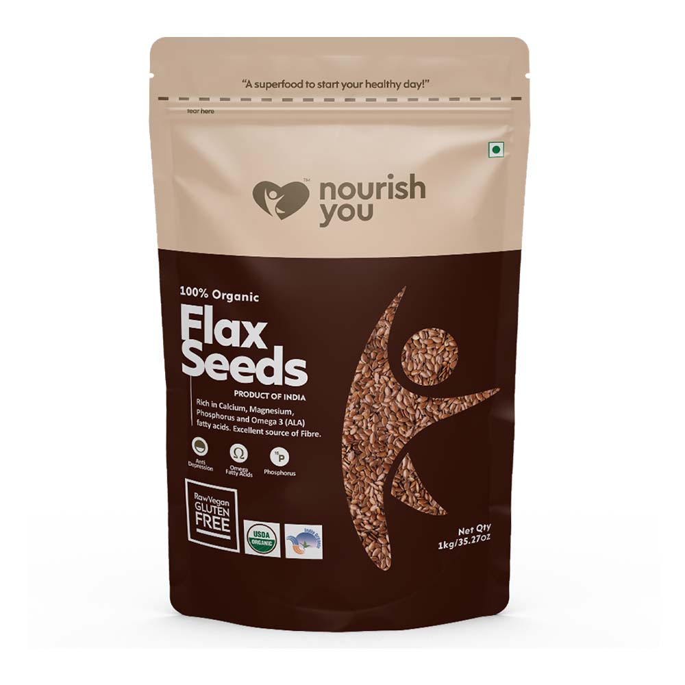 Organic Raw Flax Seeds- Gluten free Protein rich , Healthy Snacks -1kg