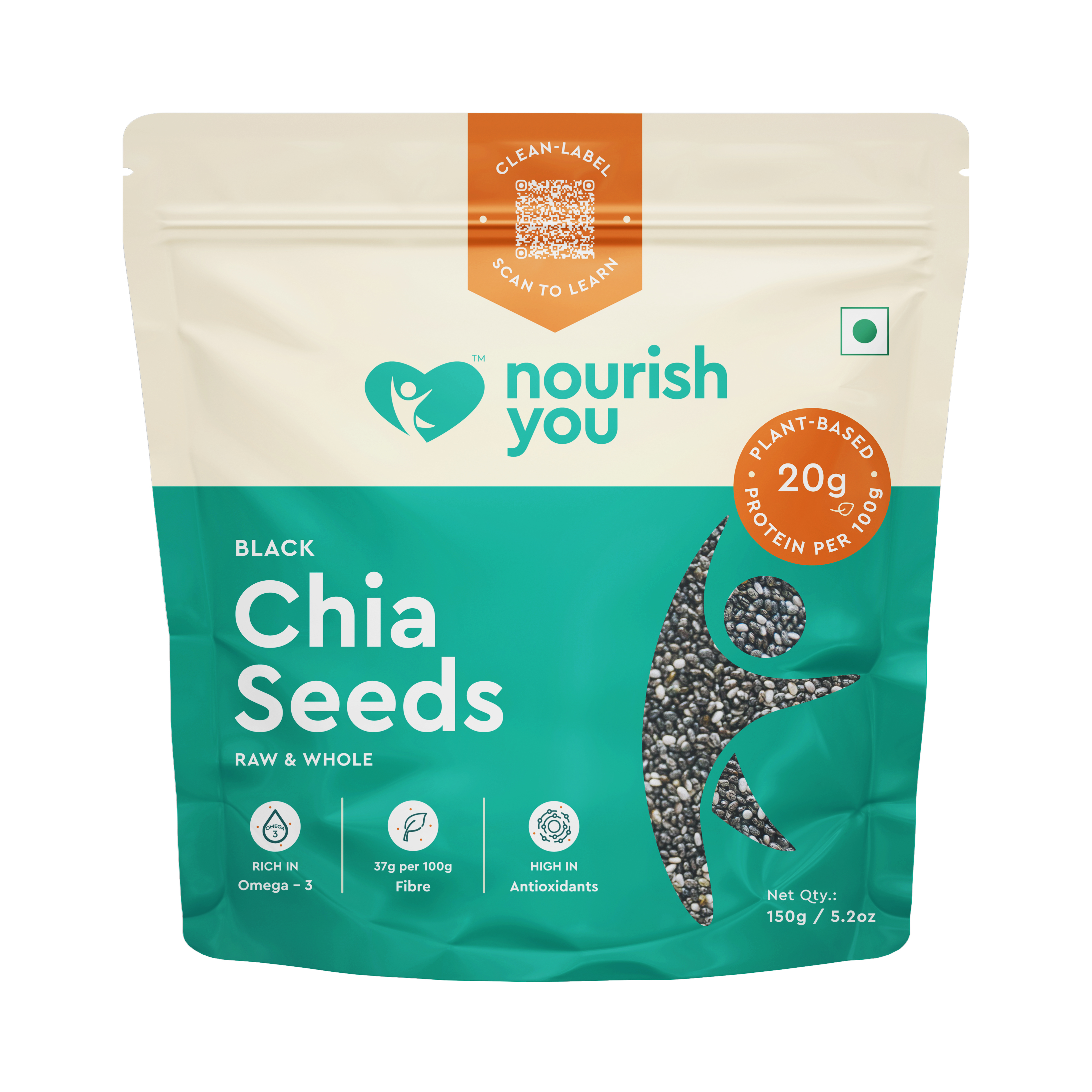 Organic Black Chia Seeds 150gm