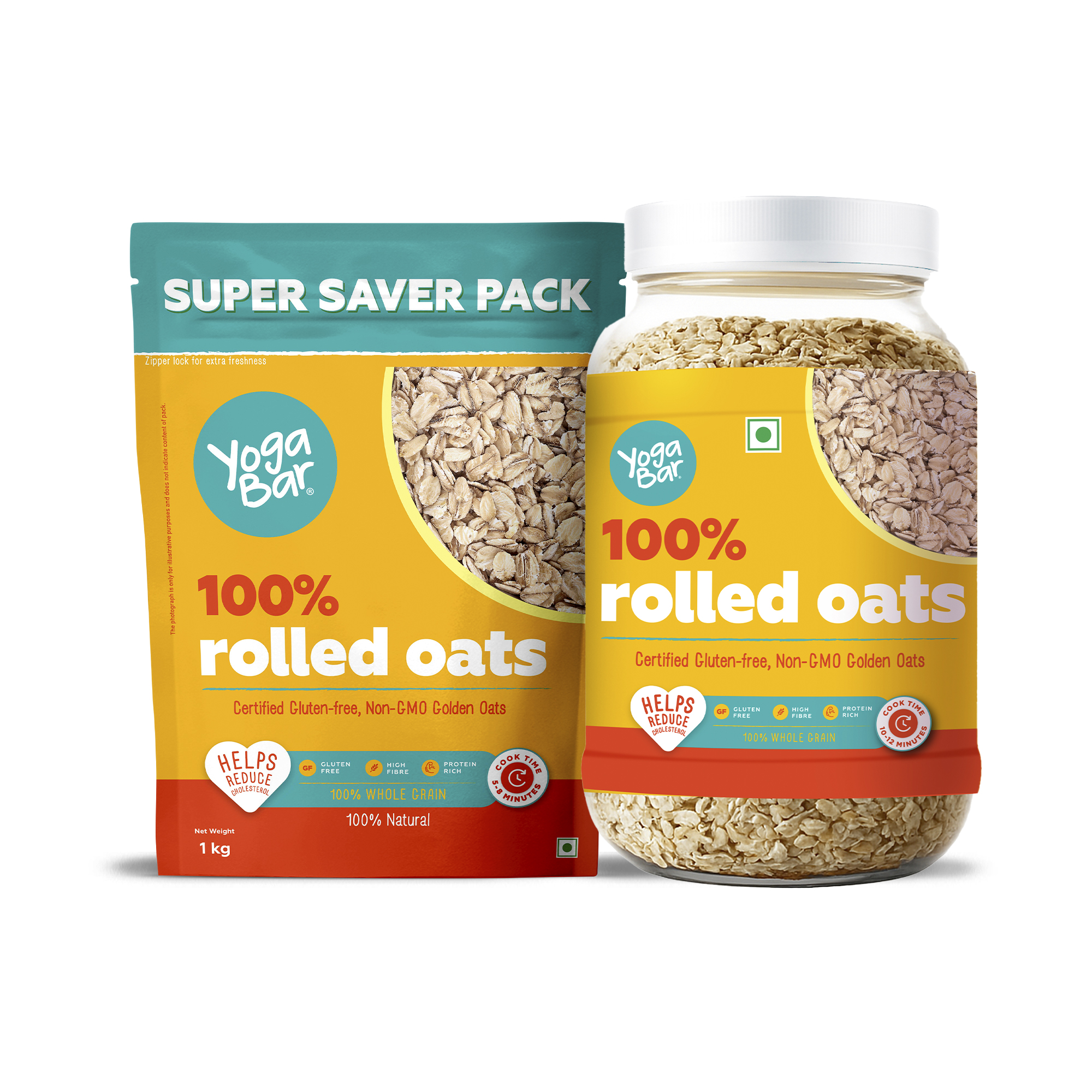 Rolled Oats Combo | 1 kg Pouch 1 kg Jar