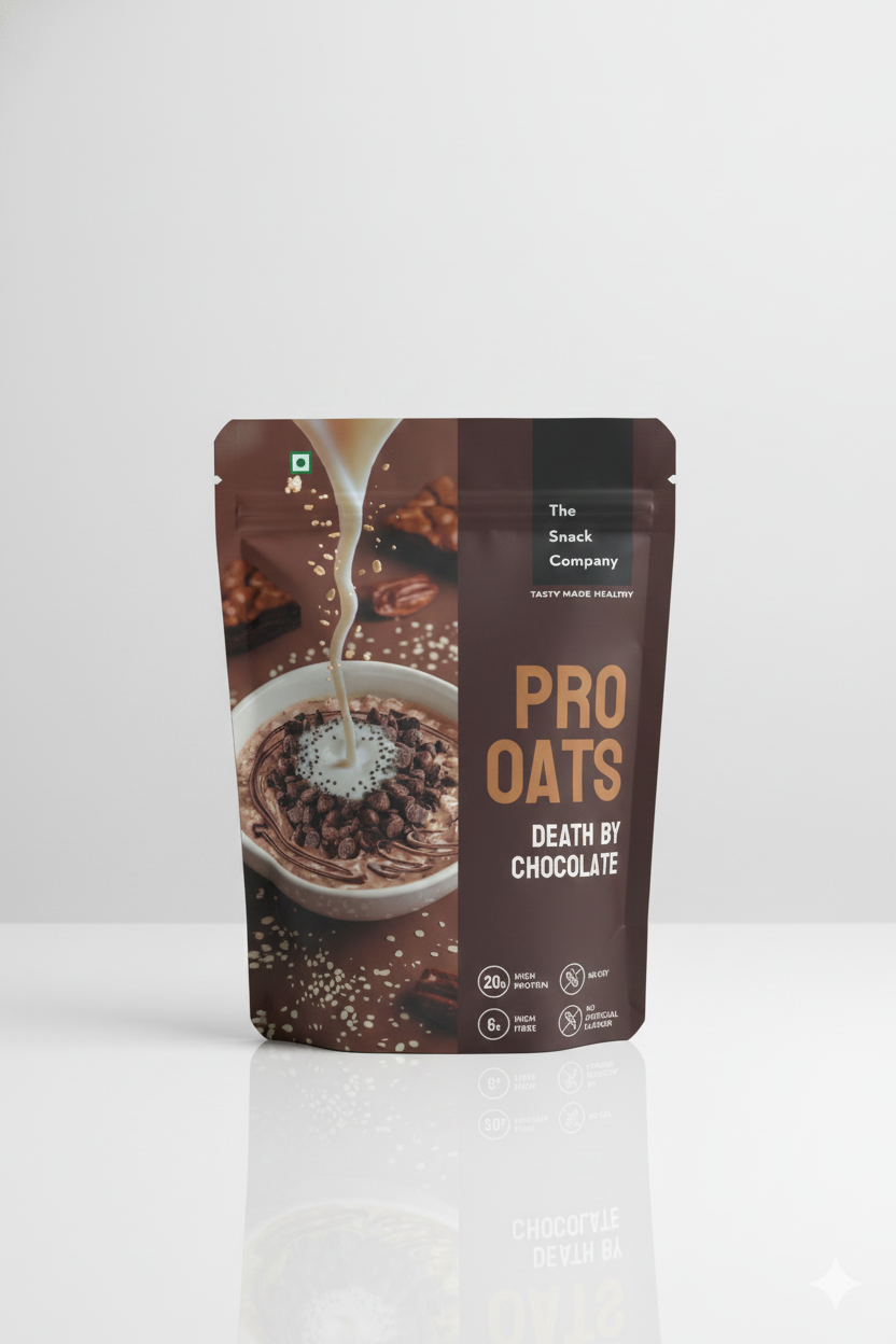 Protein Oats - Death By Chocolate | 20gm Protein | 6gm Fibre | 60gm