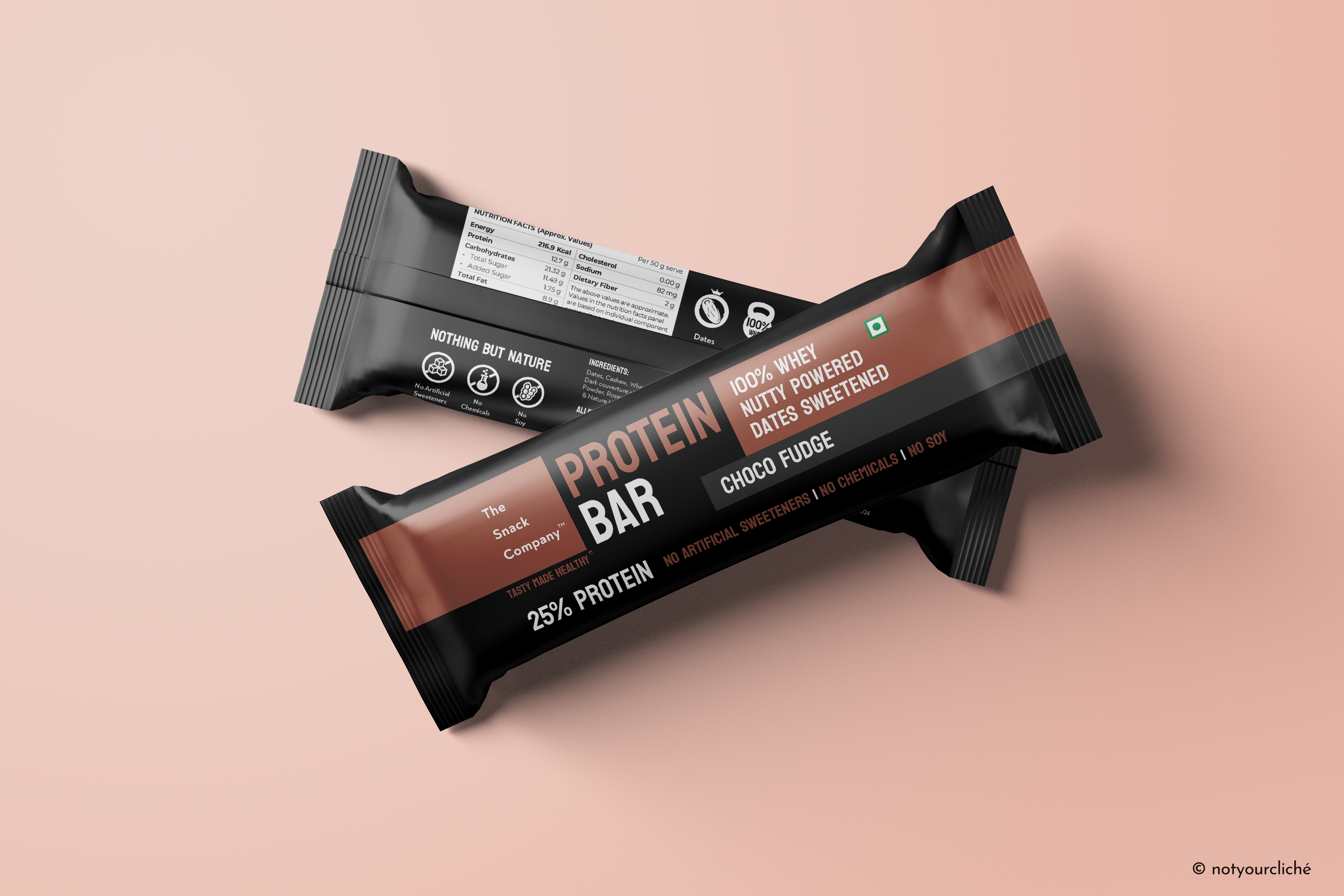 Choco Fudge Protein Bar 50gm | 100 Whey Protein Bar | 25 Protein in every serve