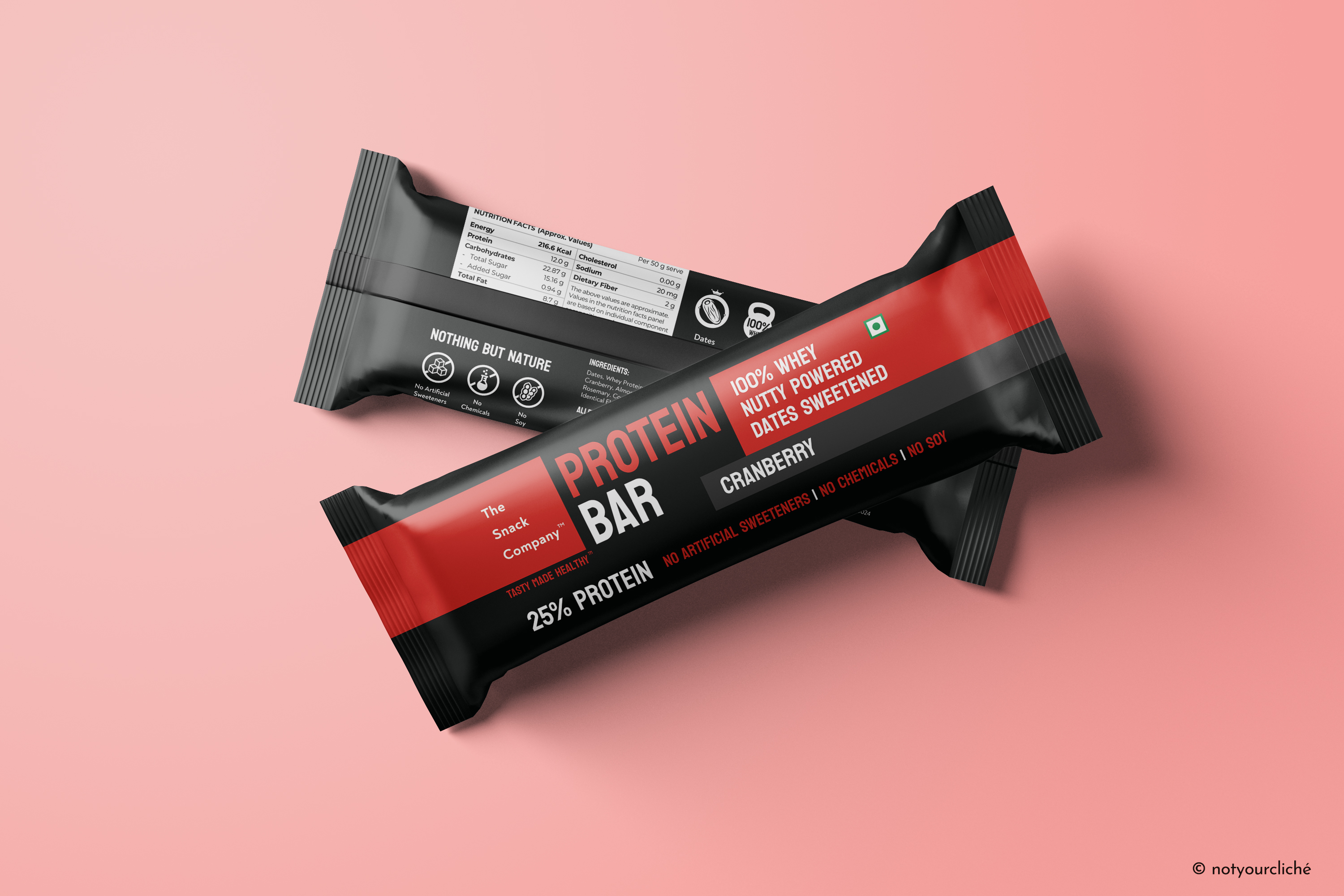 Cranberry Protein Bar 50gm| 100 Whey Protein Bar | 25 Protein in every serve