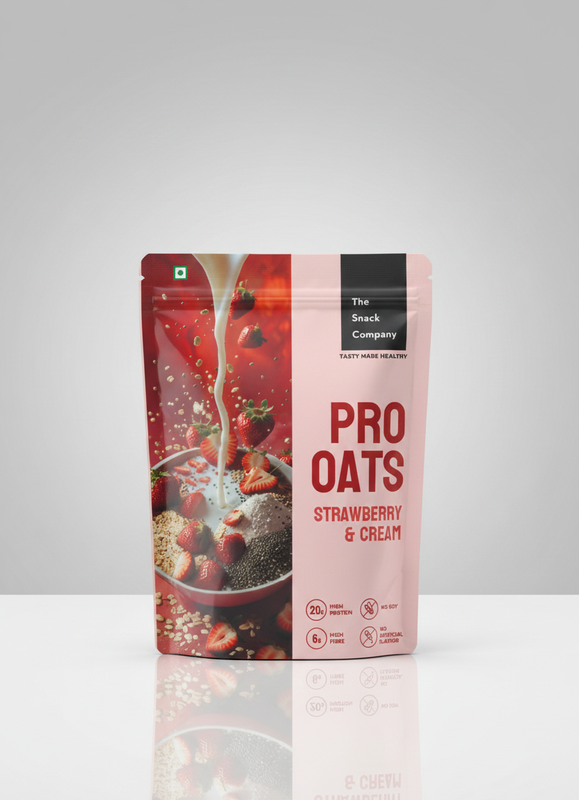Protein Oats - Strawberry Cream | 20gm Protein | 6gm Fibre |60gm