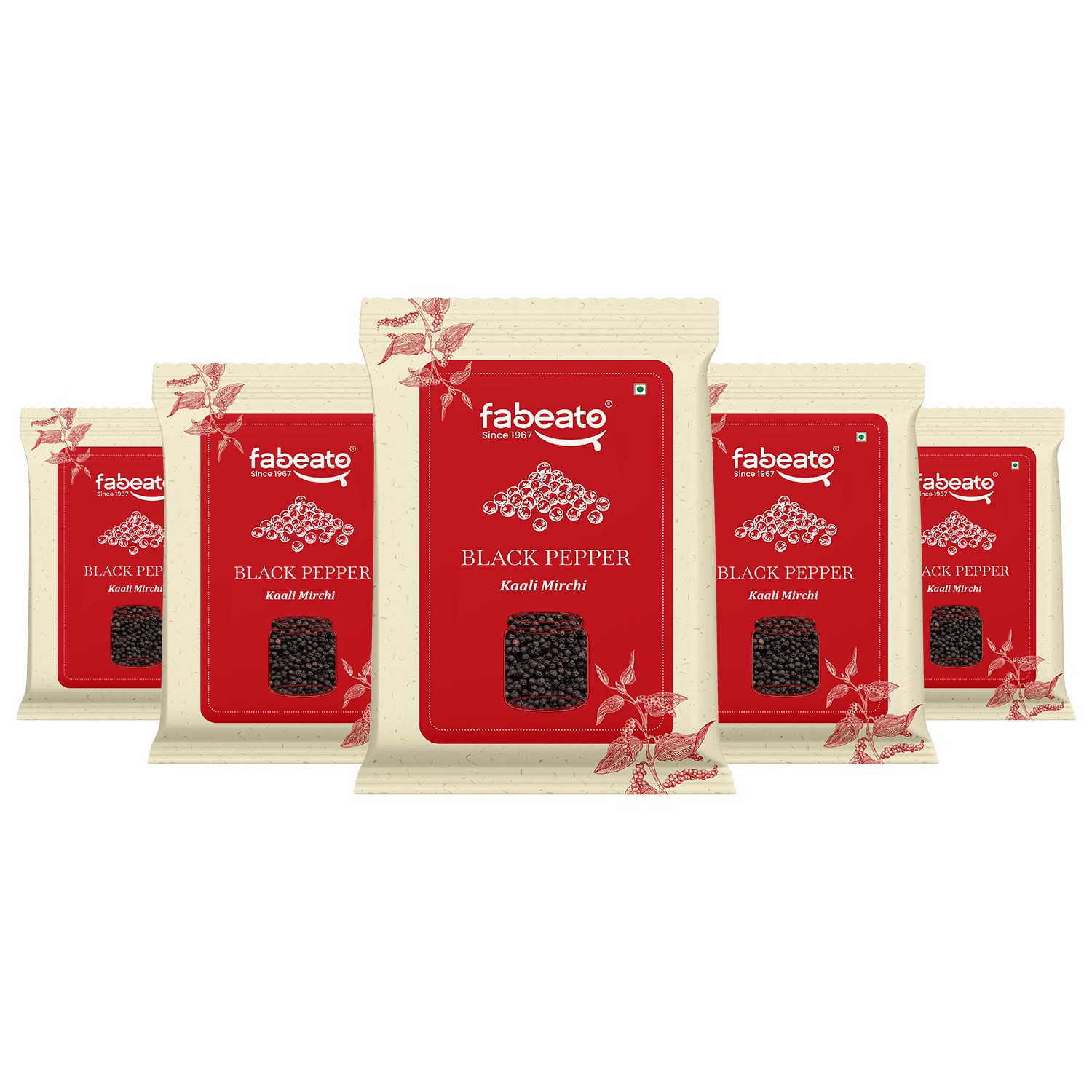 Whole Black Pepper Kali Mirch 100gm Pack of 5