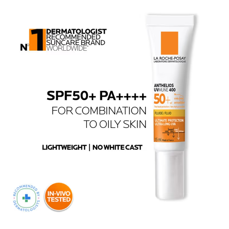 Anthelios UVMUNE400 Invisible Fluid SPF50+ Ultra-light Sunscreen for Sensitive Skin 15ml