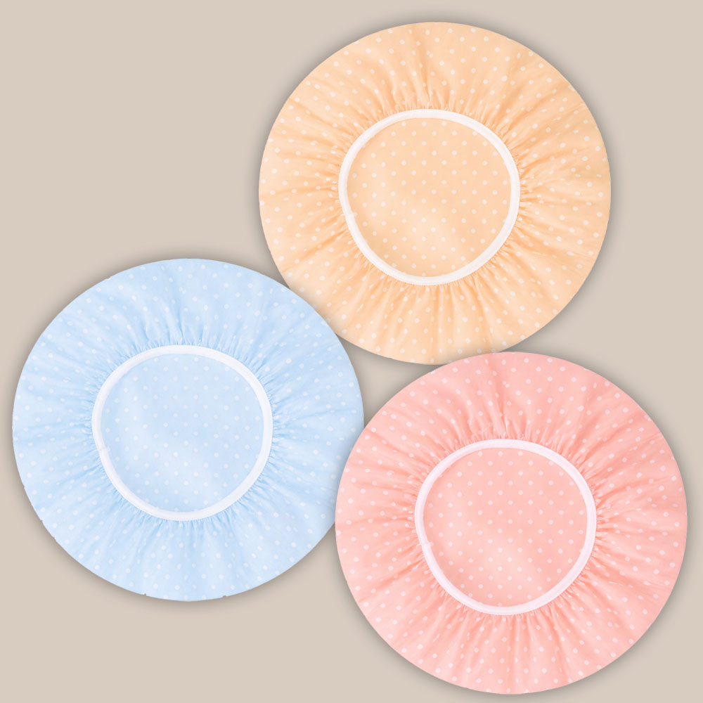 AquaShield Reusable Shower Caps - Multicolor Pack of 3