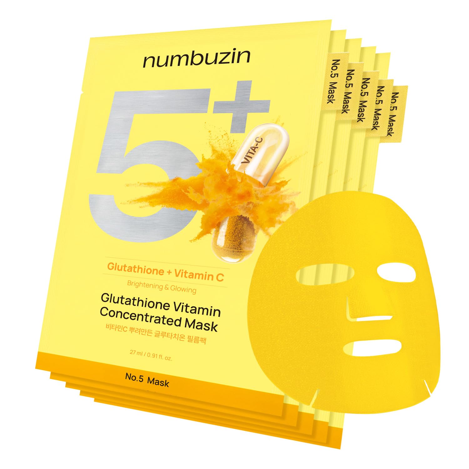 No.5+ Glutathione Vitamin Concentrated Mask 27ml*5ea