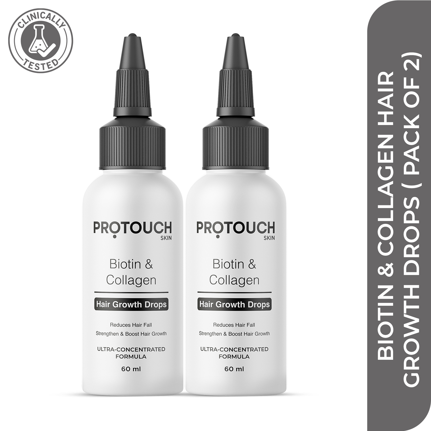 Advanced Biotin Collagen Hair Growth Serum with Redensyl, Anagain, Procapil, and Onion Extract for Men Women - Promotes Hair Growth, Controls Hair Fall - All Hair Types |60ml | Pack of 2