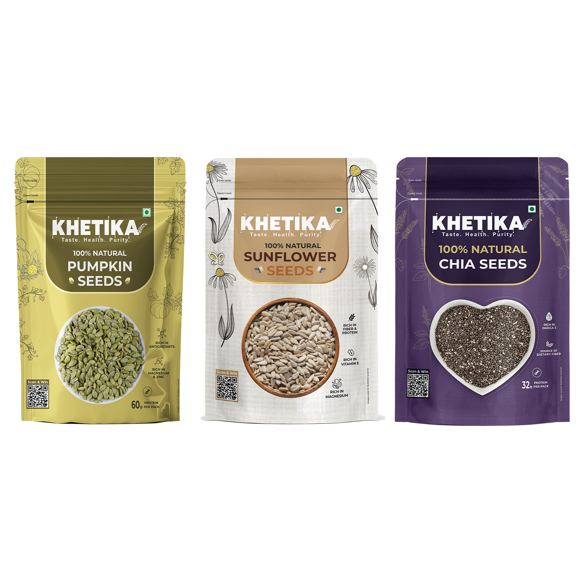 Trio Seed Blend 200gm Each