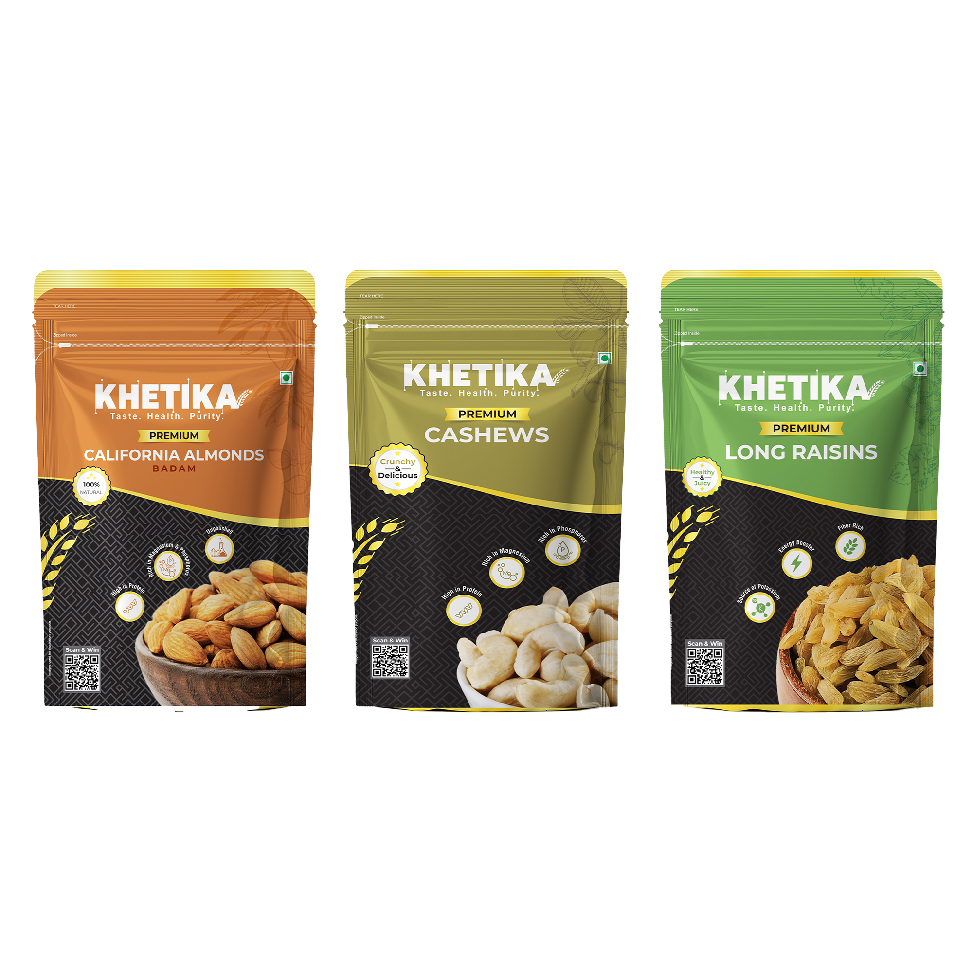 Premium Royal Dry Fruits Trio 200gm Each