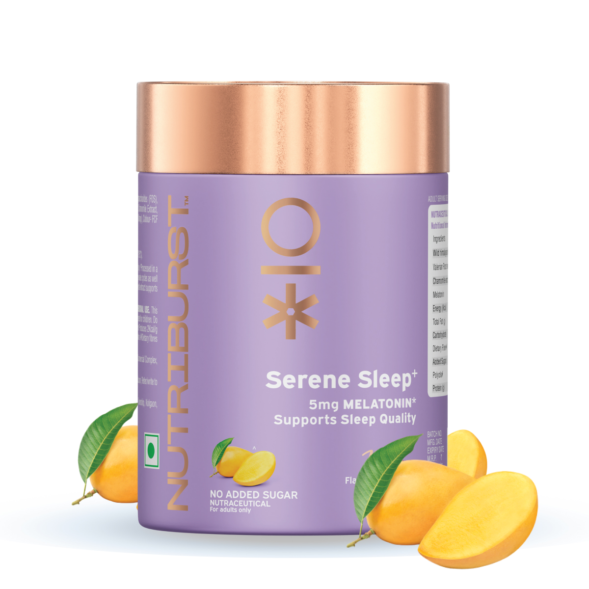 Serene Sleep 5mg Melatonin Gummies for Quality Deep Sleep, Fresh Wake Up No Stress Anxiety Natural Non-Addictive, Non Habit Forming, No Added Sugar Sleep-Aid Mango Flavor) 150gm