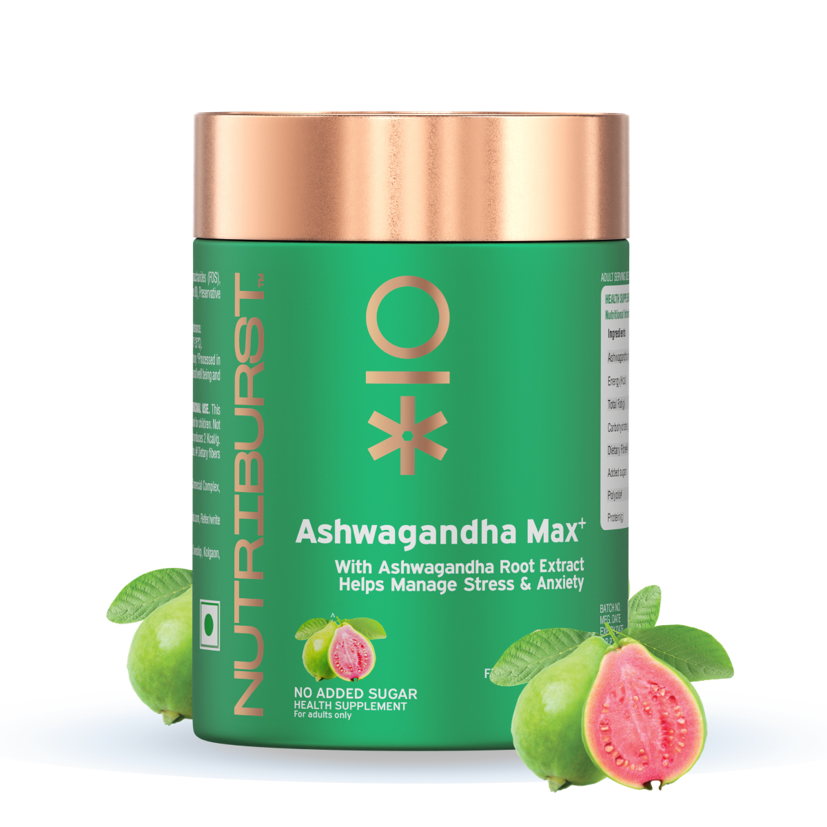 Ashwagandha Max 500mg Gummies for Stress and Anxiety Relief Vigour, Energy, Power Stamina Relax Refresh Mind Body Guava Flavor Gummies, No added sugar 150gm