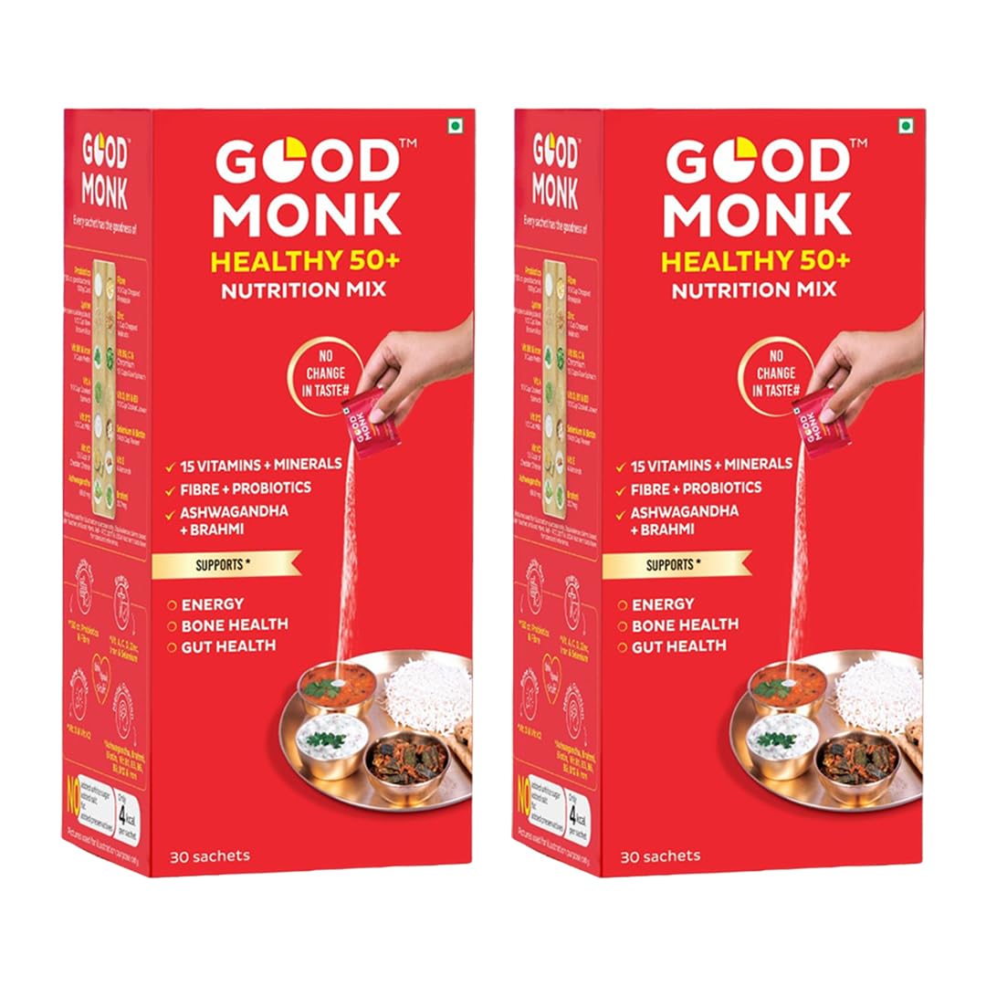 Healthy 50+ Nutrition Mix : Clinically Designed to Improve Energy, Bone Gut Health | 60 Sachets