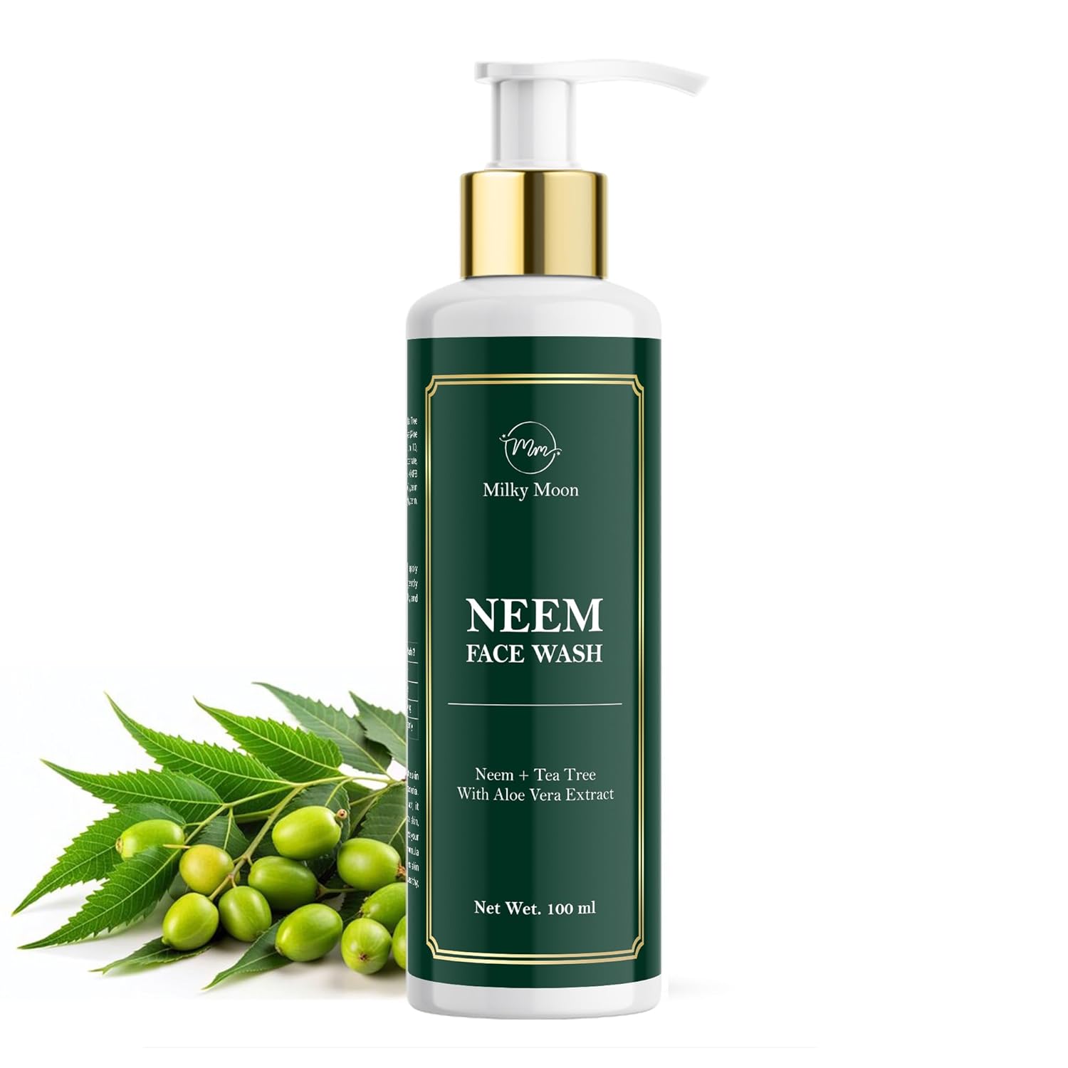 Neem Face Wash | Clears and Prevents Pimples Acne | Made with Pure Neem | Best Ever clinically Proven formula | Gently Cleanses | For men and women | 100ml