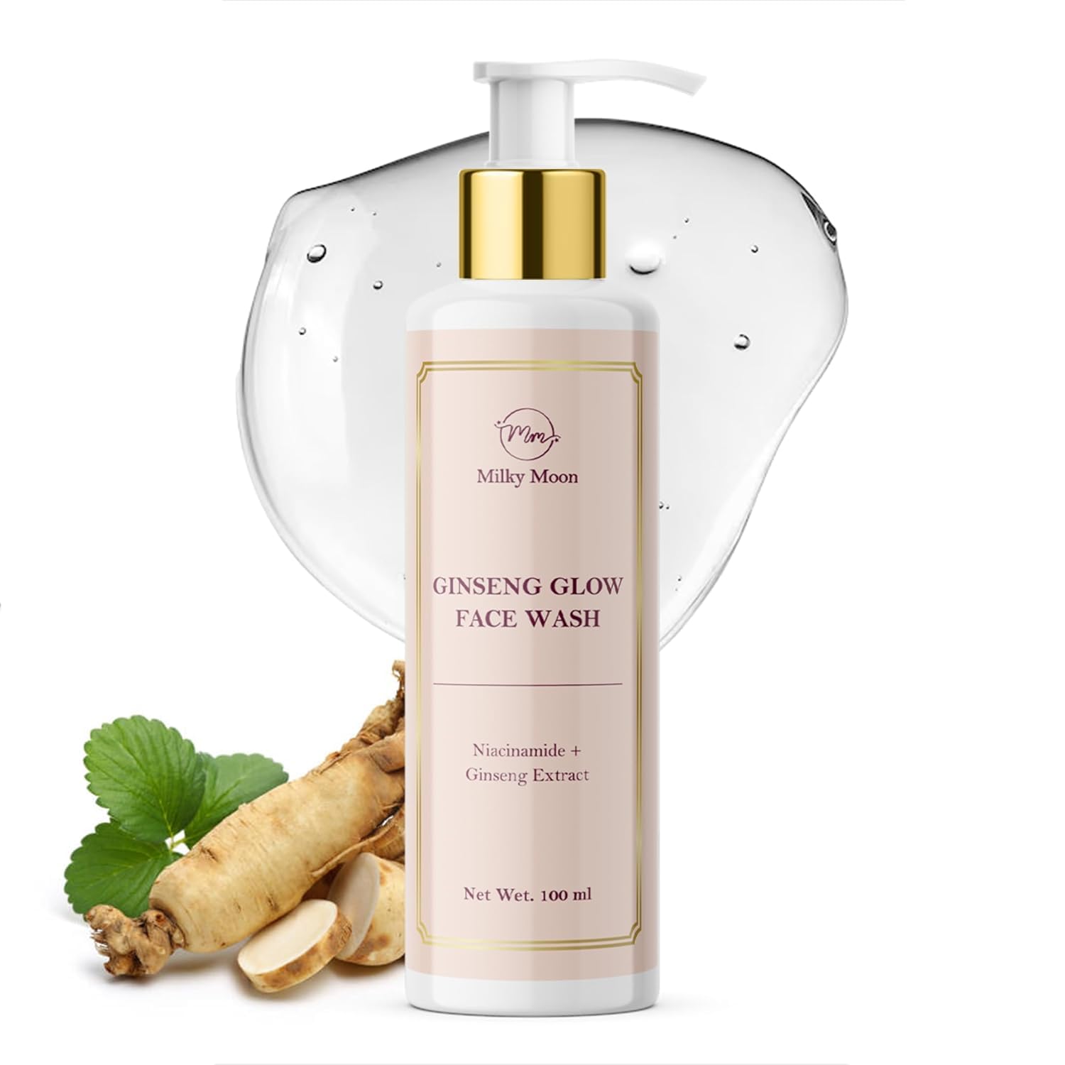 Ginseng Glow Face Wash with Niacinamide, Hyaluronic Acid, Kojic Acid, Vitamin C Gluton | Acne Control, Oil Balance Brightening | 100ml