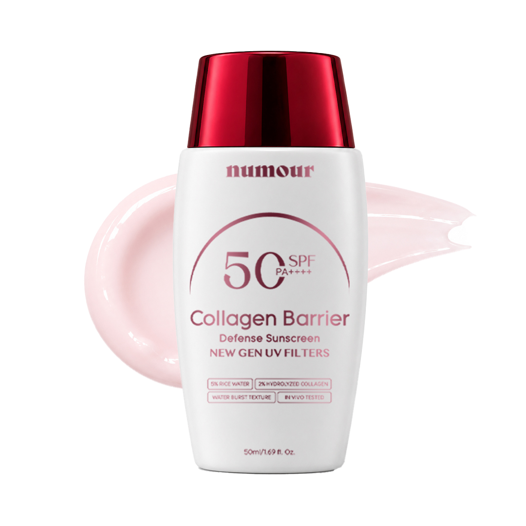 Collagen Barrier Defense Sunscreen SPF 50 PA++++ | New Gen UV Filters | 2 Hydrolyzed Collagen + 5 Rice Water | Water Burst Texture | In-Vivo Tested | 50ml