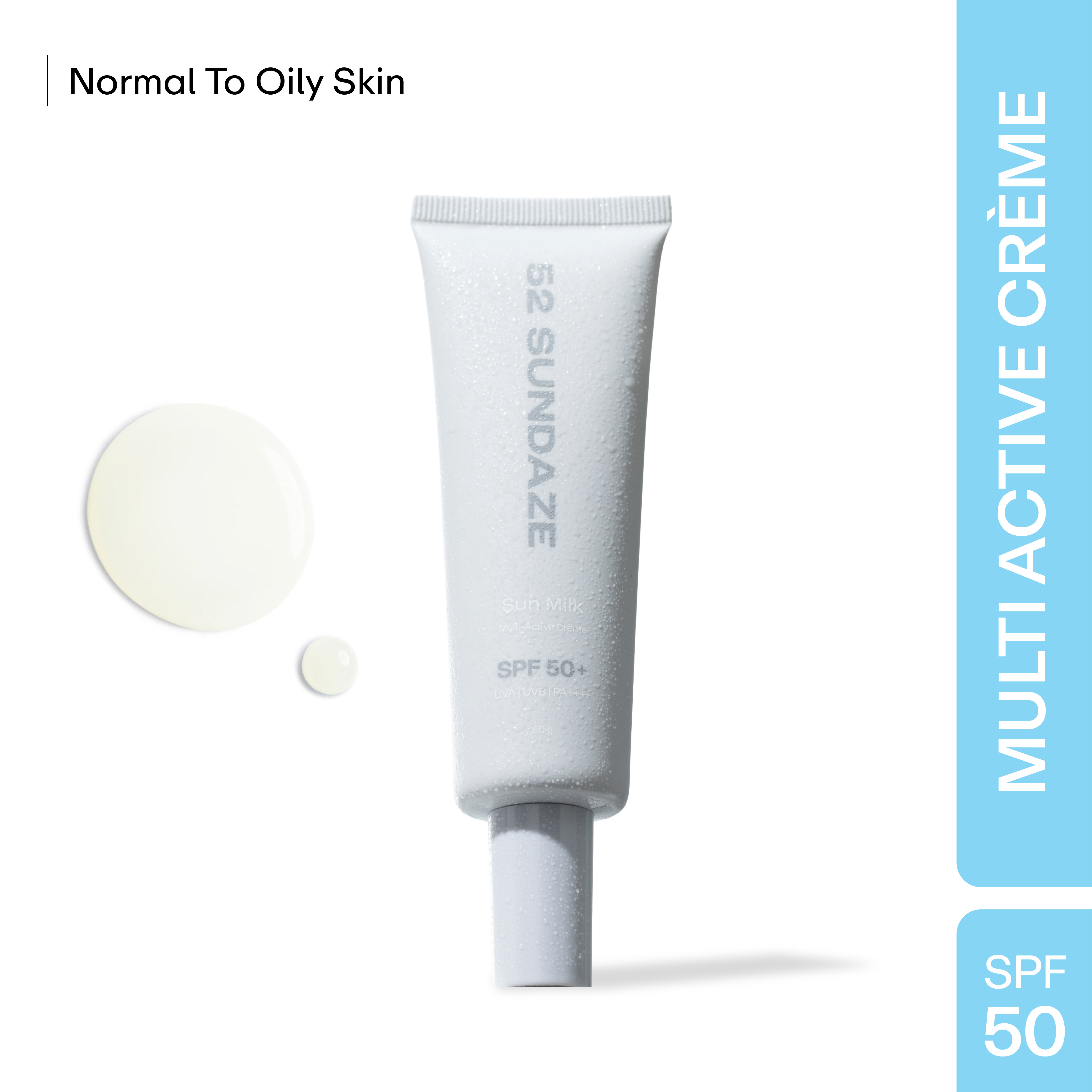 Sun Milk SPF 50 PA++++ | Multi-Active Crème | Sunscreen for Oily Skin | Broad Spectrum UVA UVB Protection 50gm