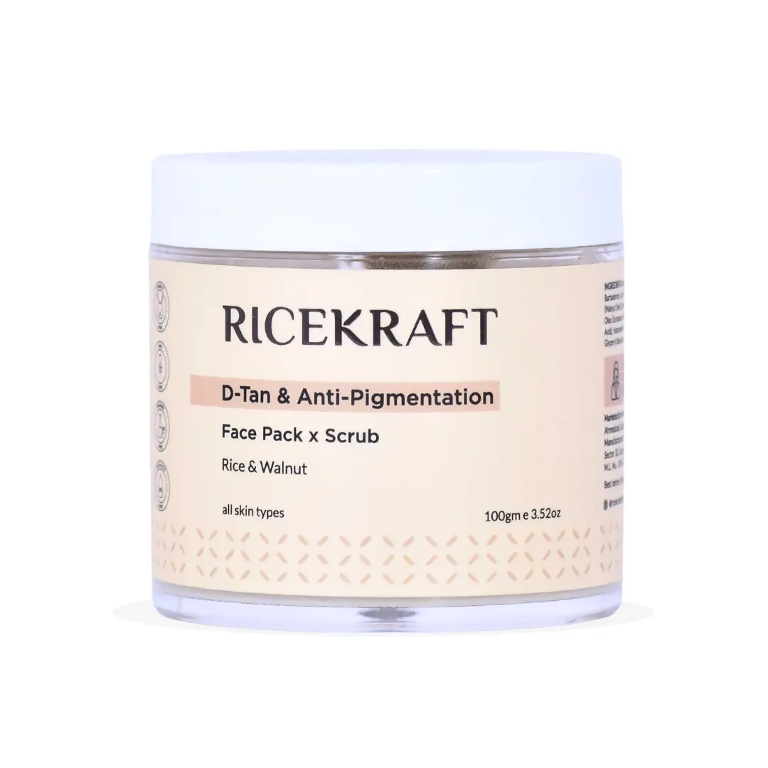 De Tan Face Pack Scrub with Rice Walnut 100gm