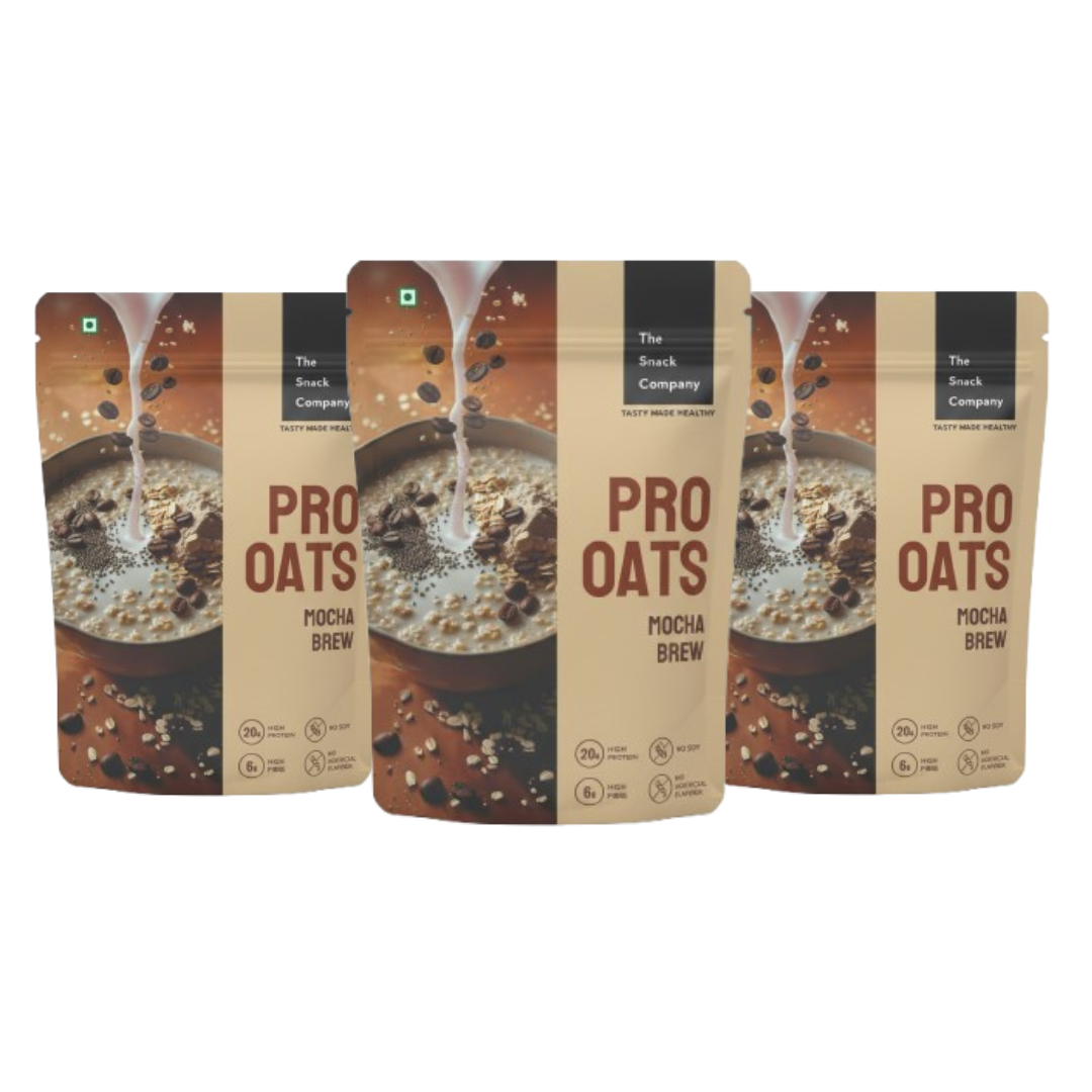 Protein Oats Pack of 3 - Mocha Brew | 20.1g Protein | 6.78g Fibre | No Soy | Whey Milk Protein Blend 180gm