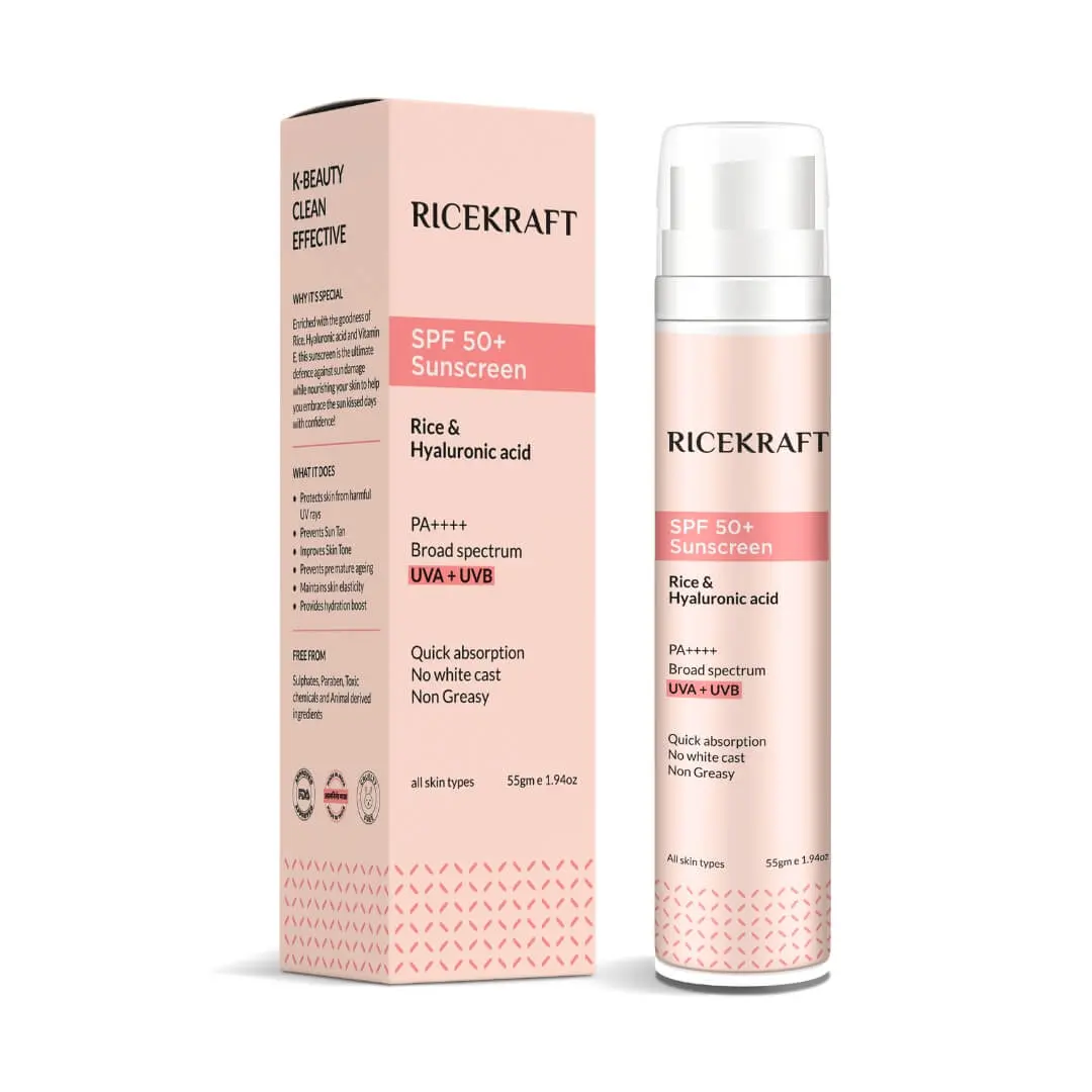 Rice and Hyaluronic Acid SPF 50+ PA++++ Korean Sunscreen 55gm