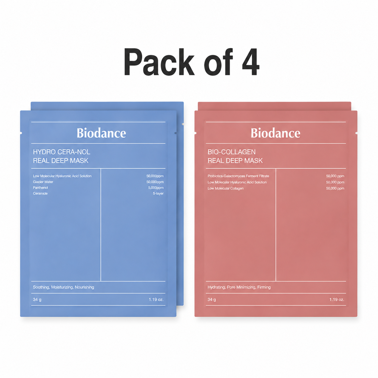 Collagen Hydra Boost Sheet Mask Combo | Pack of 4
