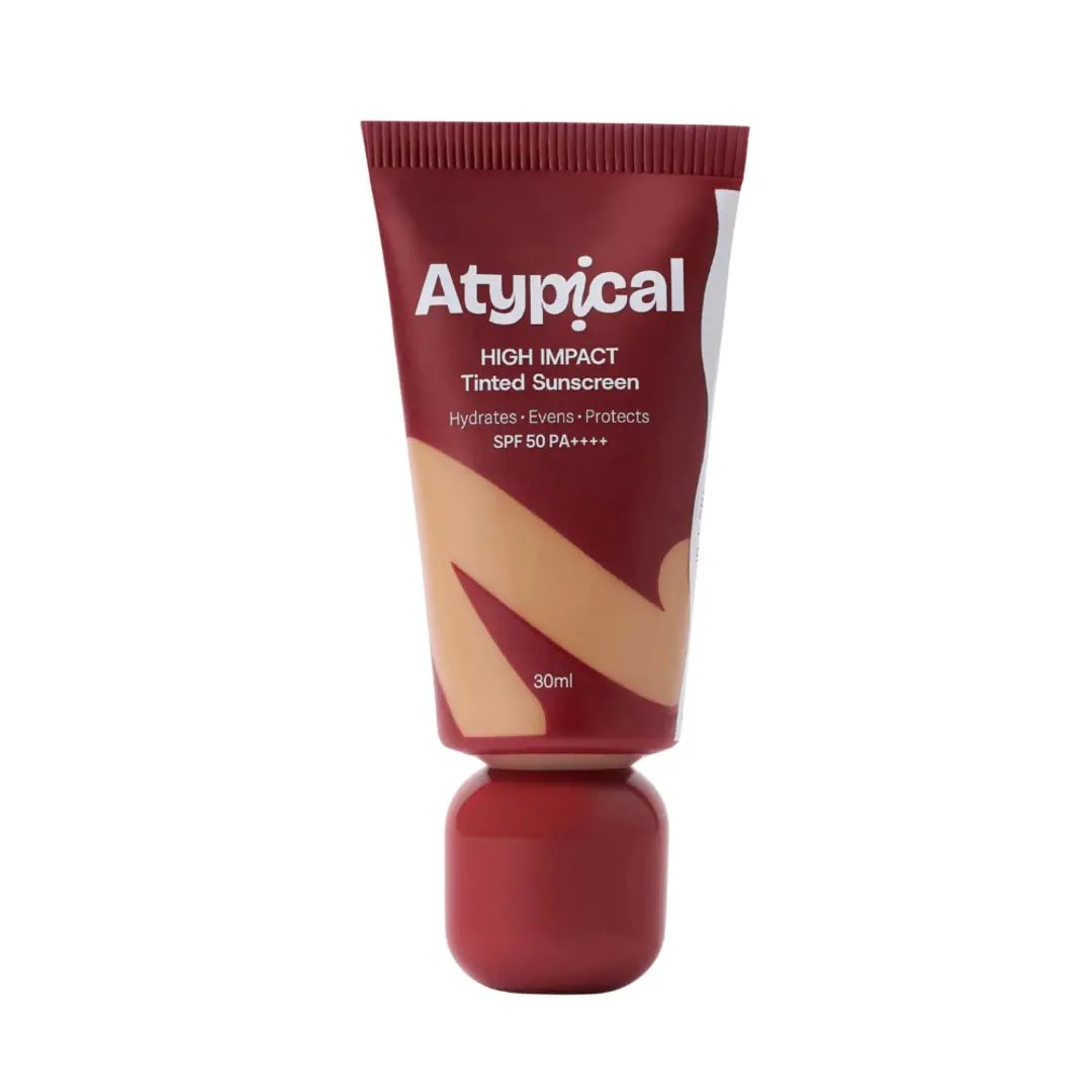 High Impact Tinted Sunscreen SPF 50 PA++++ Medium Yellow - A25W | High-Coverage | No White Cast | Niacinamide | Broad Spectrum UVA/UVB | Non-Greasy | 30ml