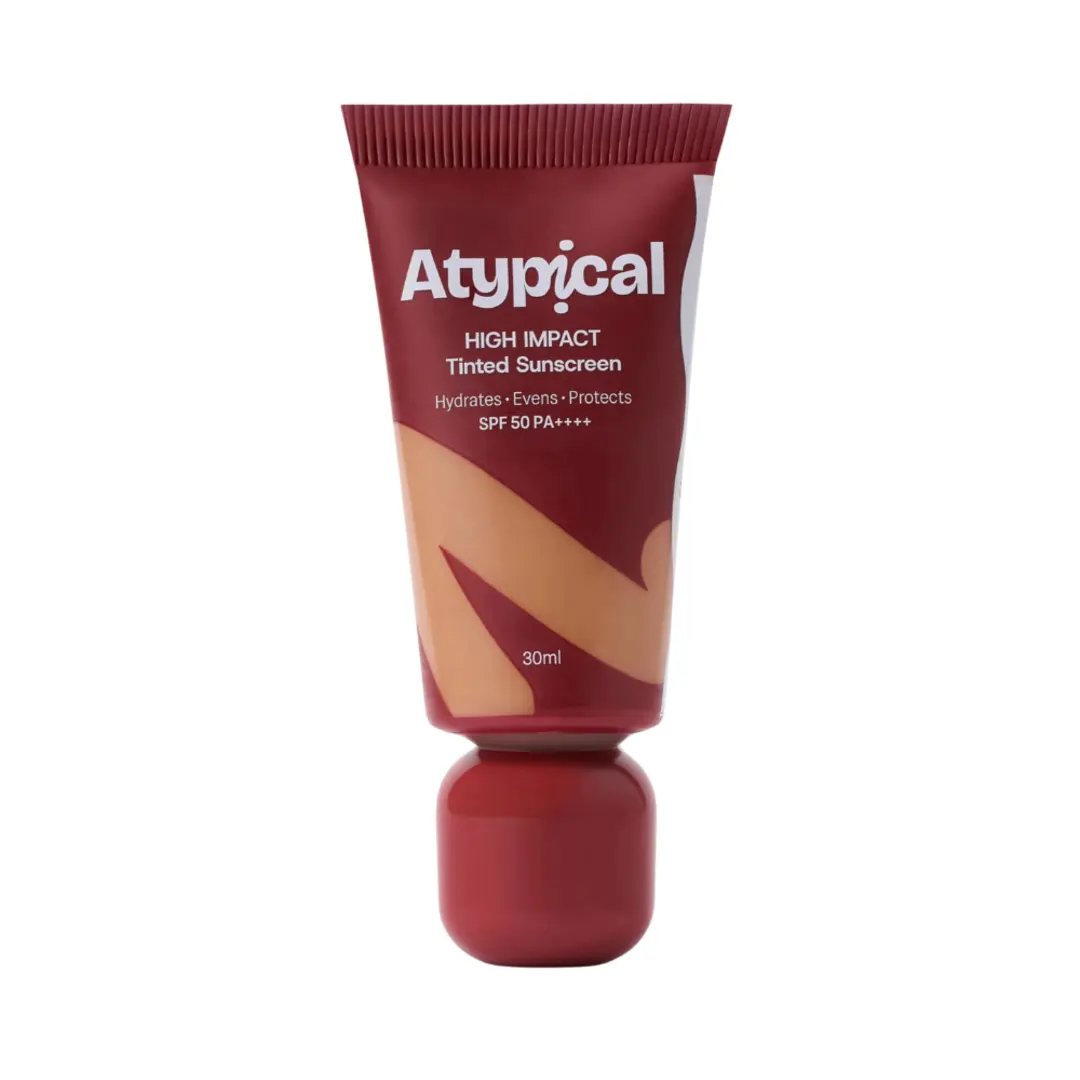 High Impact Tinted Sunscreen SPF 50 PA++++ Medium Peach Yellow - A20W | High-Coverage |No White Cast | Niacinamide | Broad Spectrum UVA/UVB | Non-Greasy | 30ml