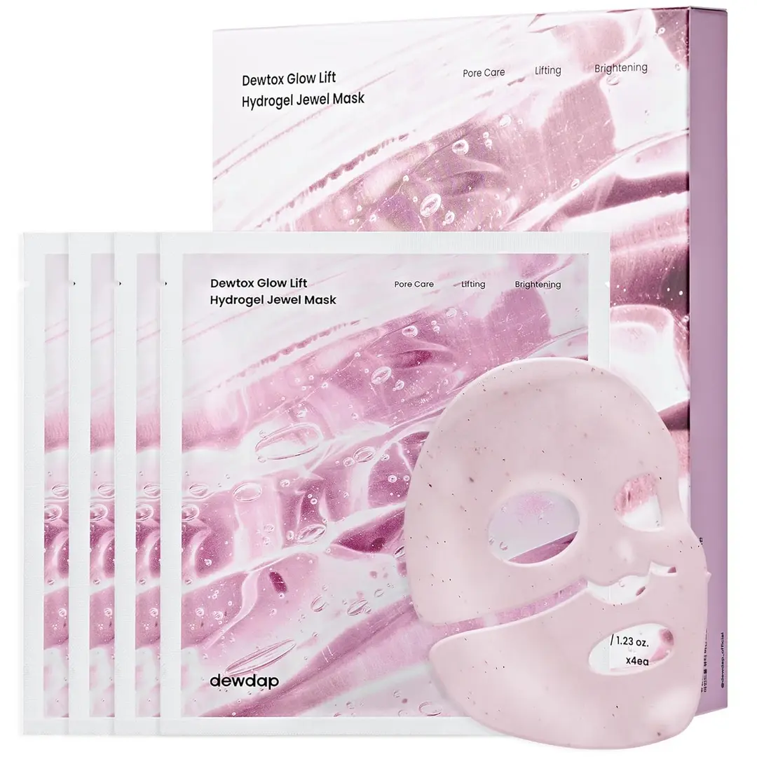Dewtox Glow Lift Hydrogel Jewel Mask | Brightening Face Mask | Firming Glow Care | 35gm each | Pack of 4