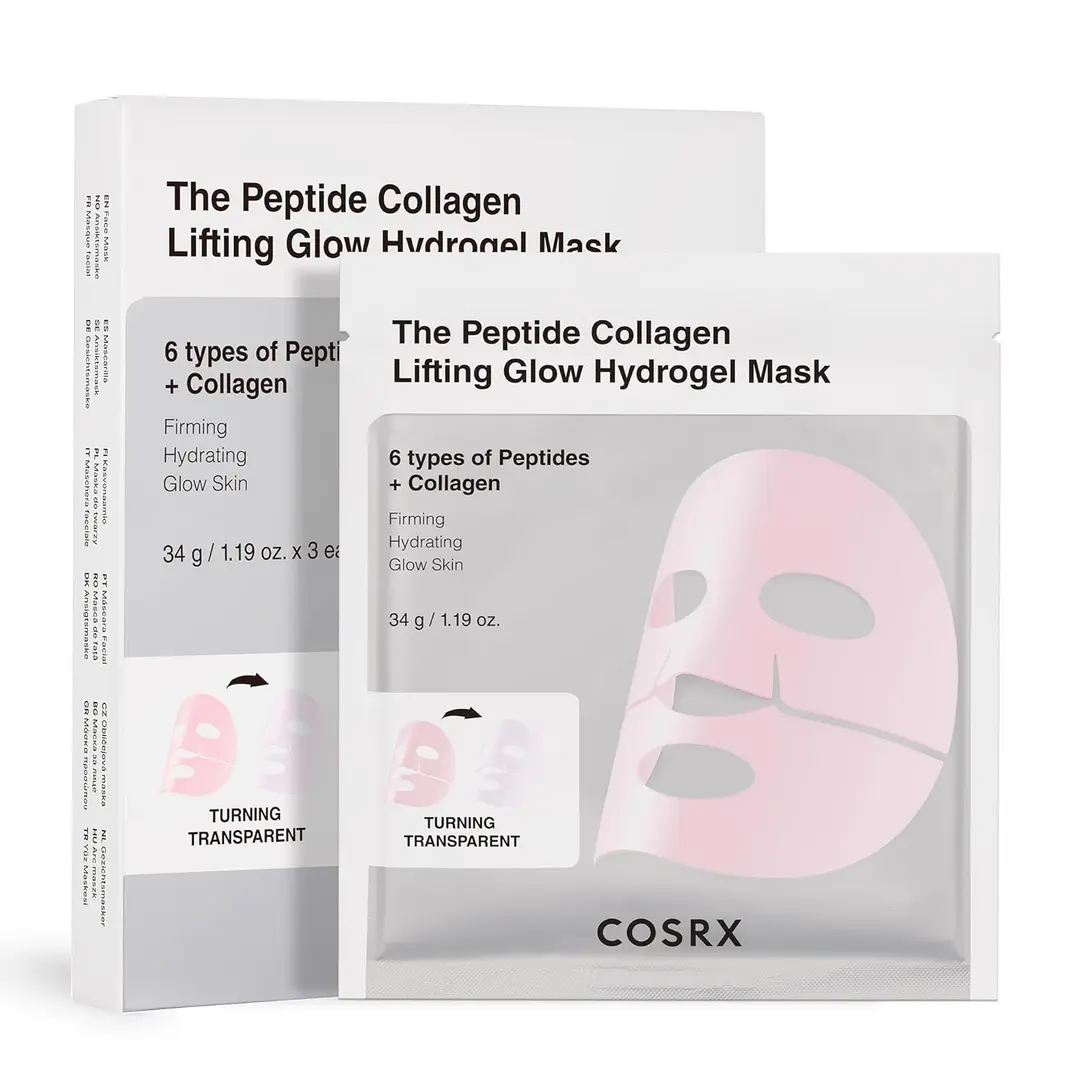 The Peptide Collagen Lifting Glow Hydrogel Mask | Firming Face Mask | Lifting Hydrating | Anti-Ageing | Korean Skincare | 34gm x 3EA