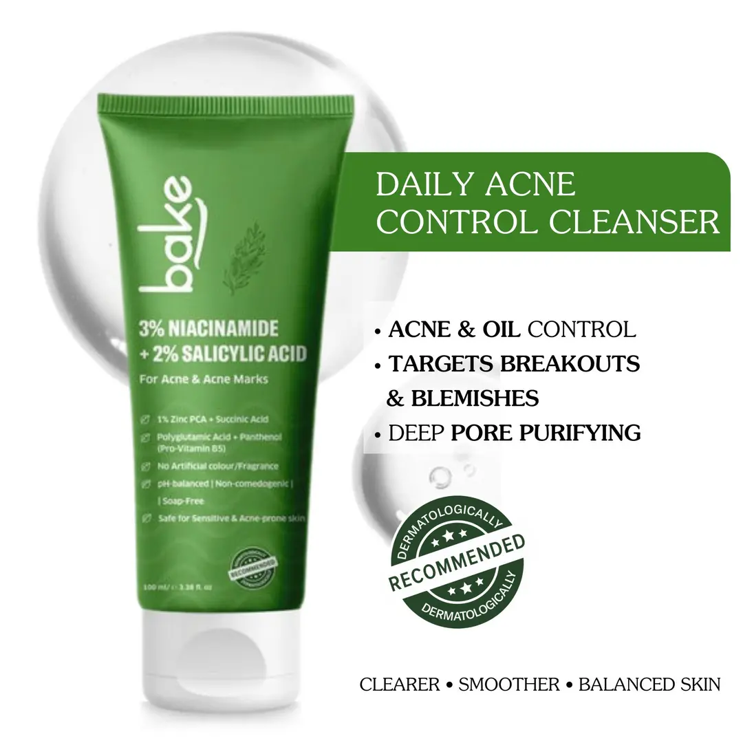 Bake 3 Niacinamide + 2 Salicylic Acid Face Wash For Acne Acne Marks
