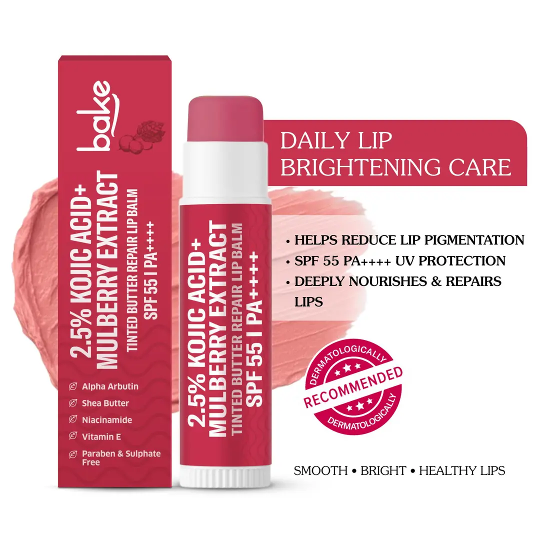 2.5 Kojic Acid + Mulberry Extract Tinted Lip Balm SPF 55 PA++++ - Brightens Dark, Dry Pigmented Lips