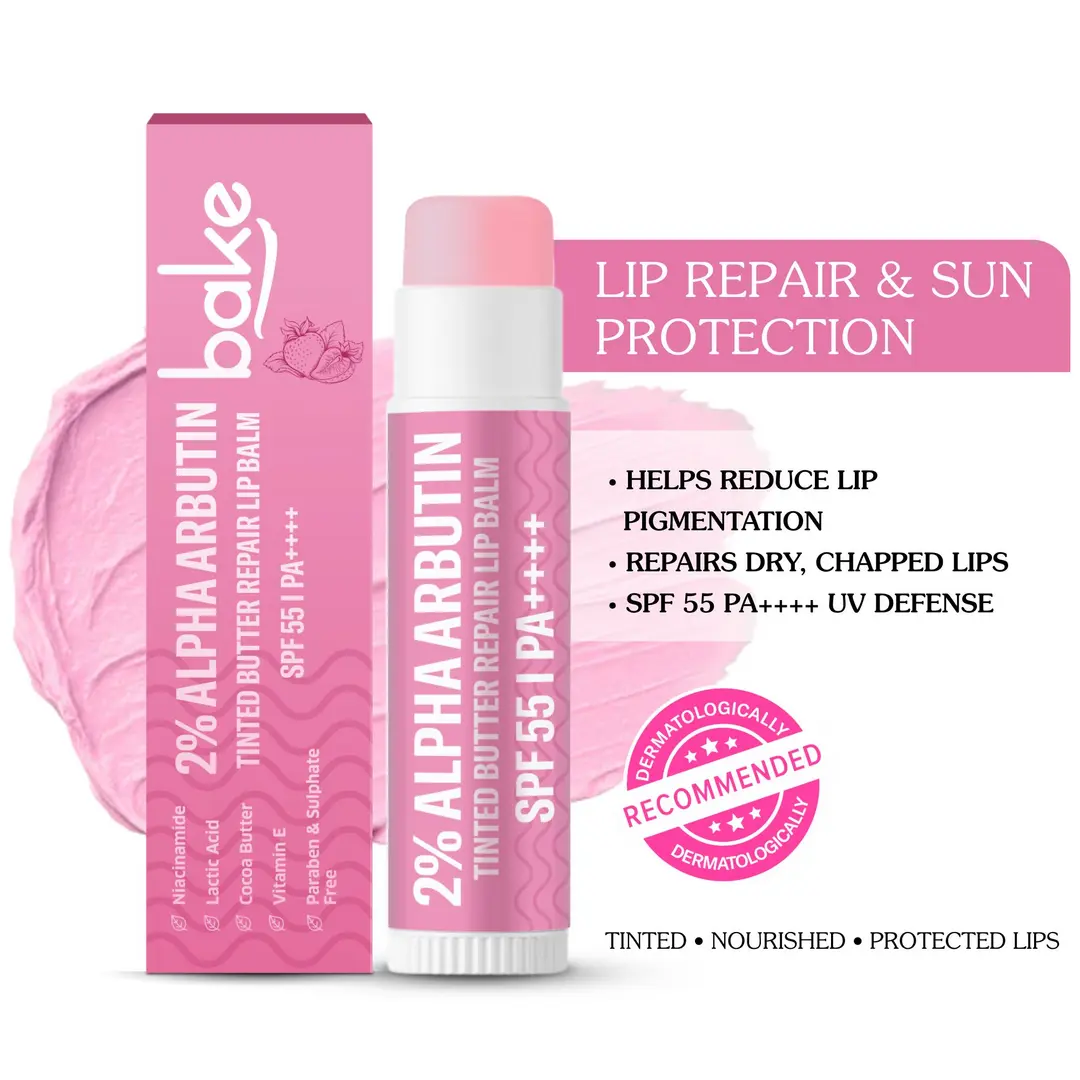 2 Alpha Arbutin Tinted Lip Balm SPF 55 PA++++ + Niacinamide - For Pigmented, Dry Chapped Lips