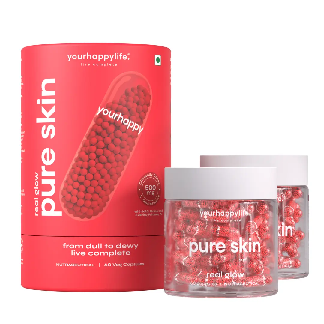 Skin Capsules with Glutathione, Retinol NAC | Skin Brightening Supplement | Smooth, Radiant Clear Complexion Support | 60 Capsules | Pack of 2