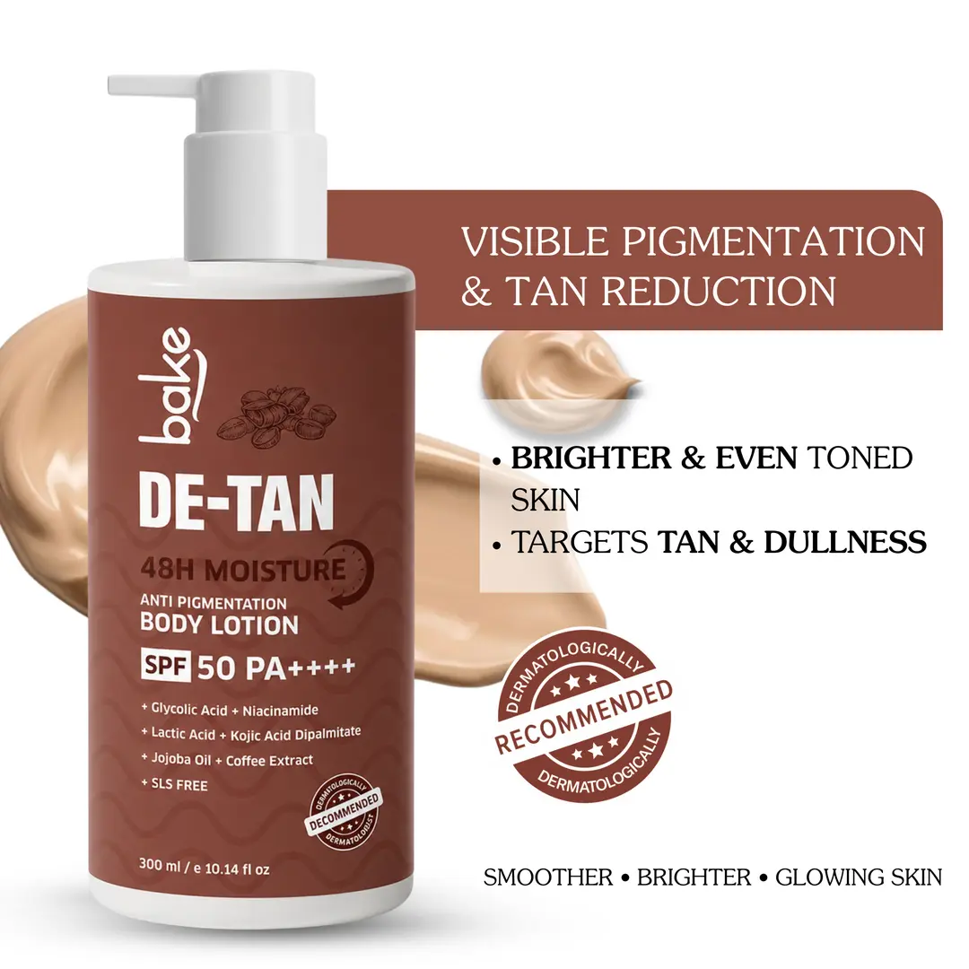 De-Tan Anti-Pigmentation Coffee Body Lotion with Kojic, Glycolic Lactic Acid for Spots, Pigmentation Tan Removal