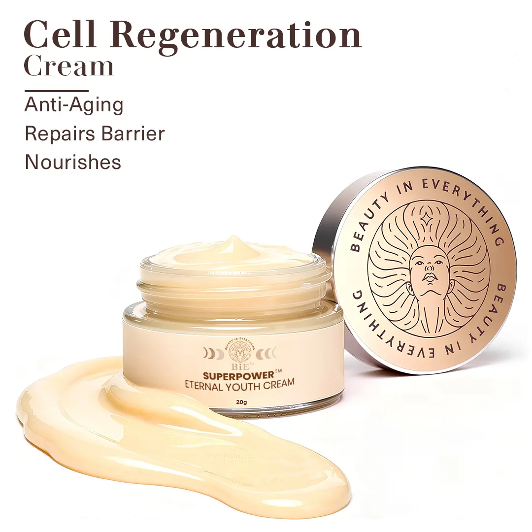 Superpower Eternal Youth Cream | Anti-Aging Cream | With Squalane, Almond Oil Ginseng Stem Cells | 20gm