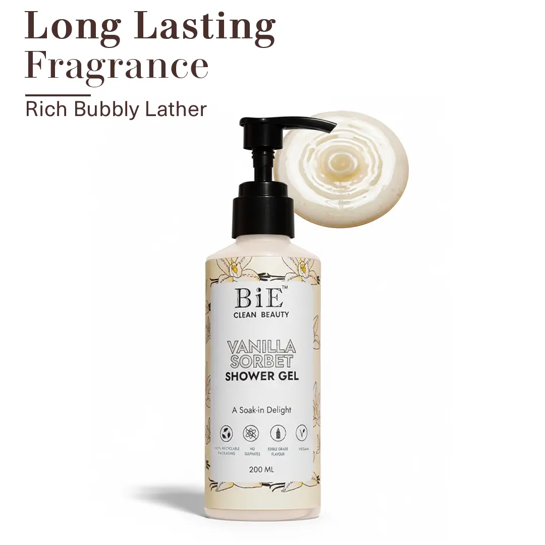 Vanilla Sorbet Shower Gel | Gentle Cleanser | Nourishes Refreshes Skin | Sulphate Paraben Free | 200ml