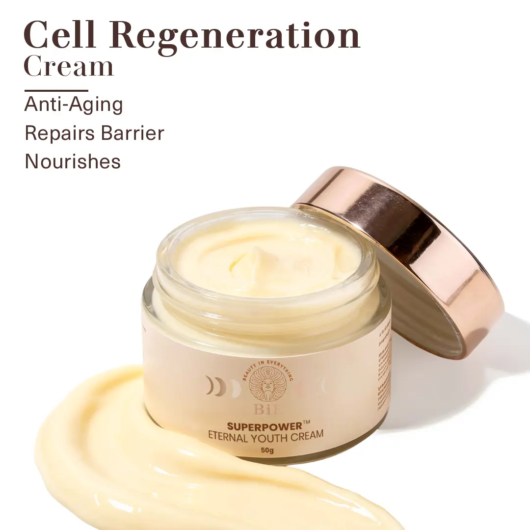 Superpower Eternal Youth Cream | Anti-Aging Cream | With Squalane, Almond Oil Ginseng Stem Cells | 50gm