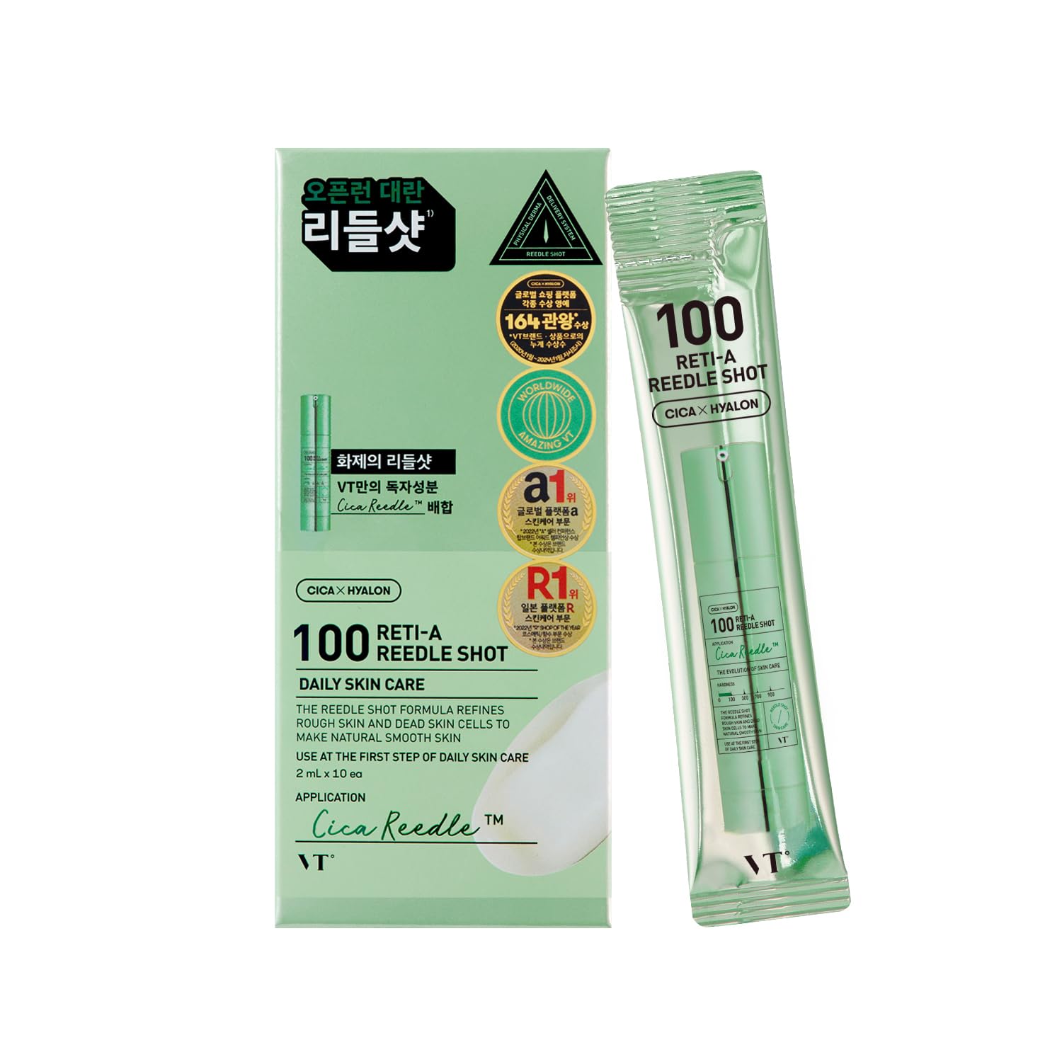 Reti-A Reedle Shot 100 Daily Skincare | Retinol | Anti-Aging | Skin Renewal | Fine Lines Wrinkles | 2ml × 10ea