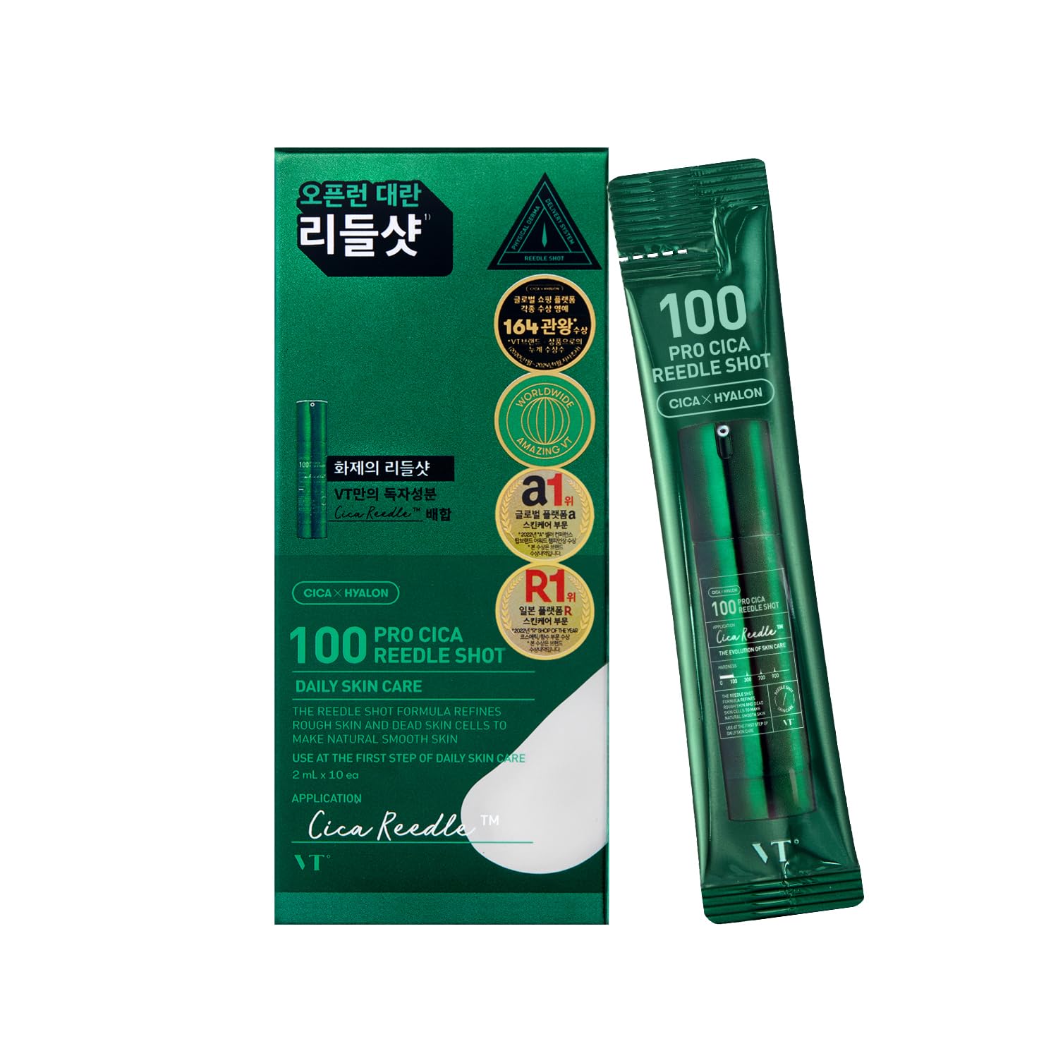 Pro Cica Reedle Shot 100 Stick | Calming Care | Barrier Repair | Micro-Needling | Sensitive Skin | 2ml × 10ea