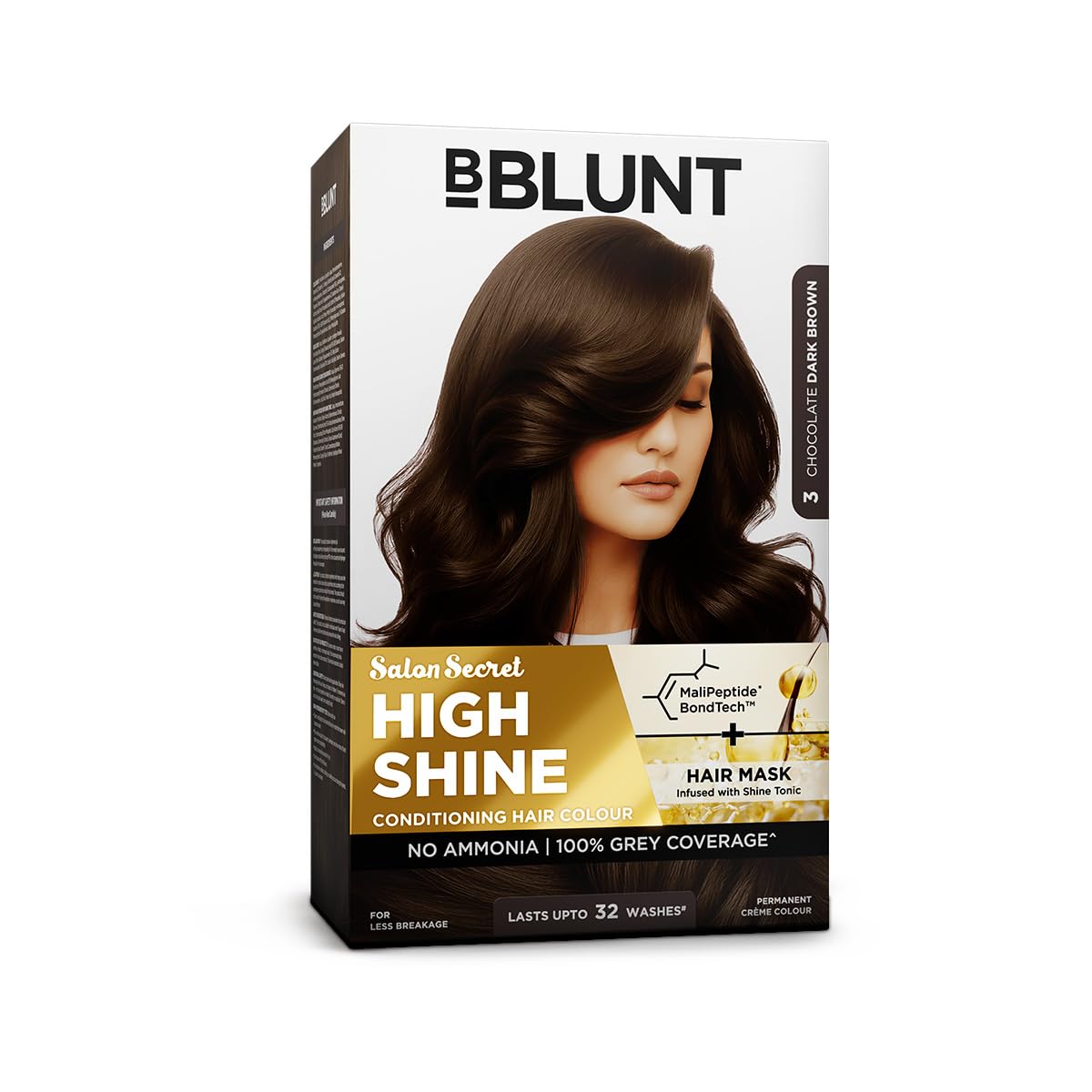 Salon Secret High Shine Conditioning Hair Colour | Chocolate Dark Brown | 100 Grey Coverage | Conditioning Formula | High Shine Finish | 130gm