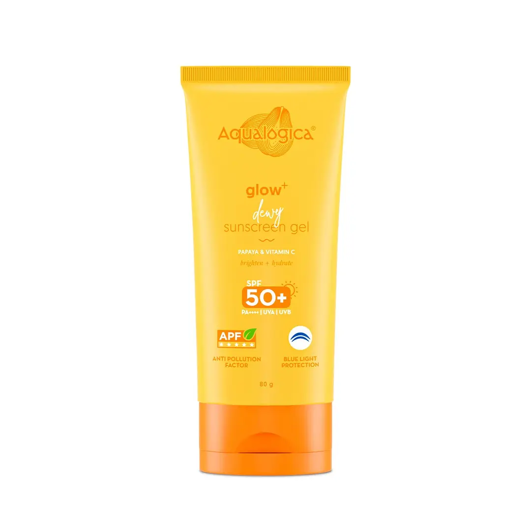 Glow+ Dewy Sunscreen SPF 50+ PA++++ with Anti Pollution Factor (APF) | Papaya Vitamin C 80gm