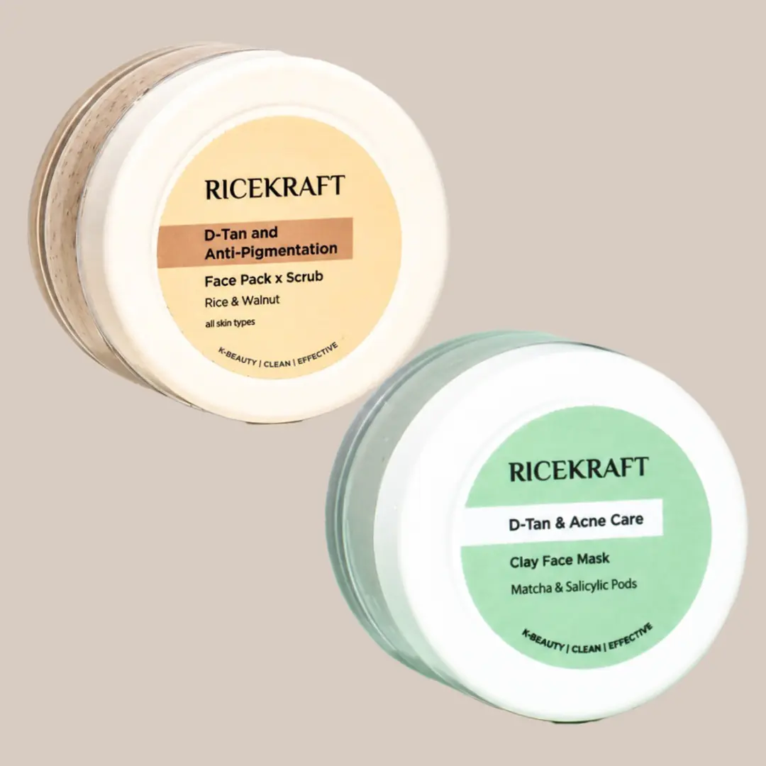 De-Tan Clear Skin Duo | Scrub Matcha Clay Mask Combo