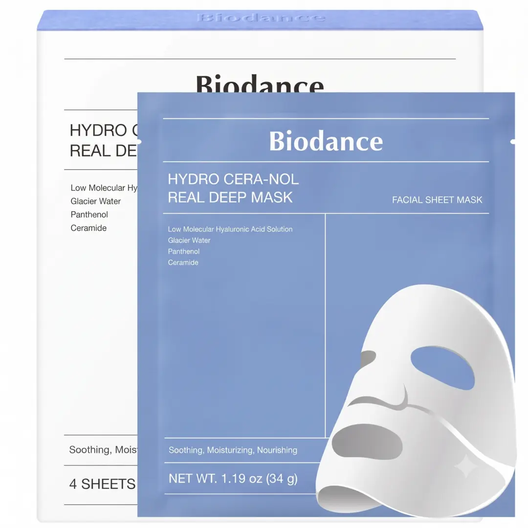 Hydro Cera-nol Real Deep Mask | Intense Hydration | Glow Care | Skin Soothing | Texture Care | Pack of 4 | 34g