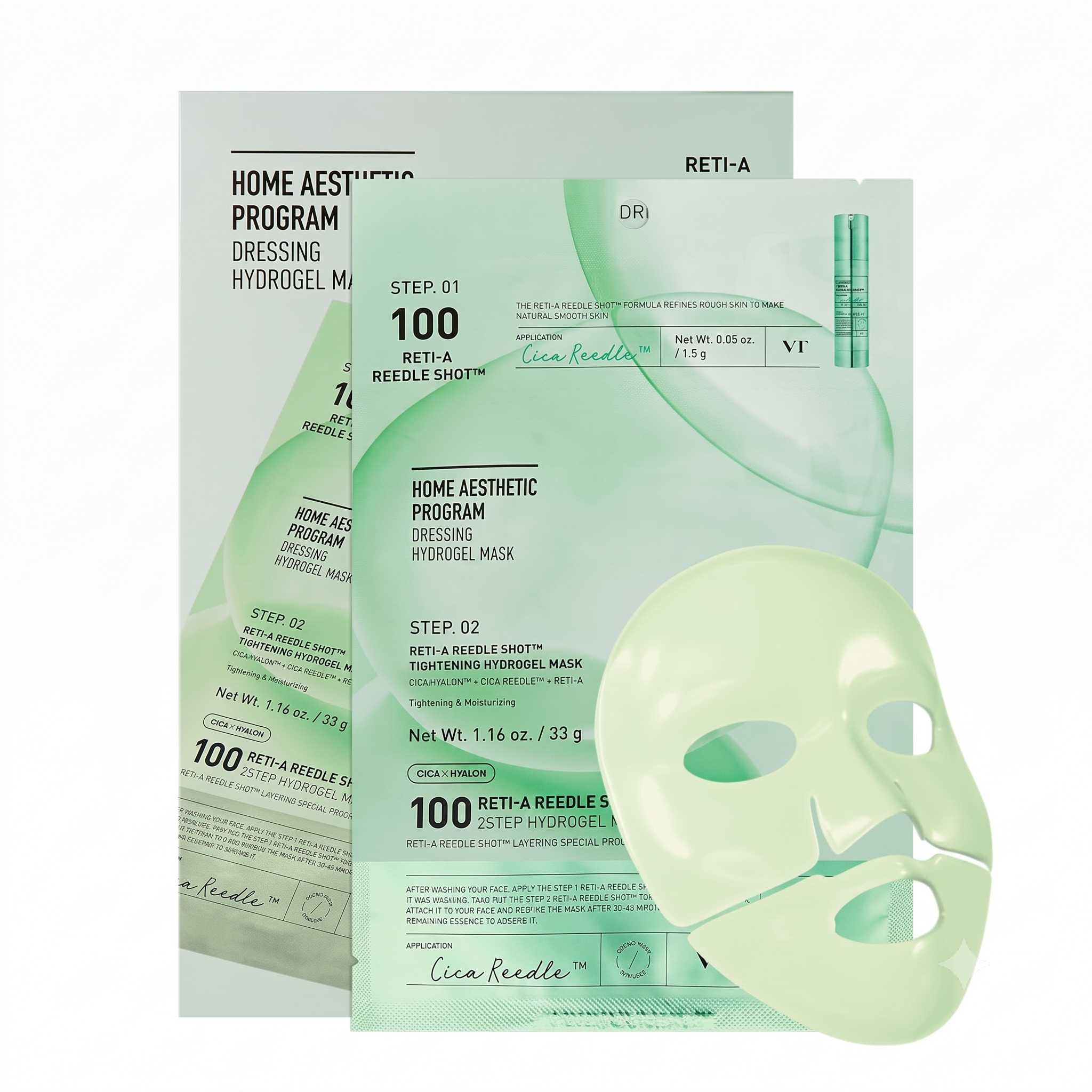 Reti-A Reedle Shot 100 2-Step Hydrogel Mask | Retinol | Anti-Aging | Micro-Needling | Sheet Mask | 33gm