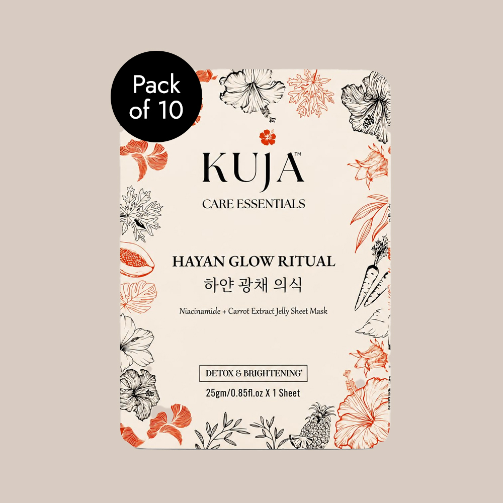 Jelly Sheet Mask - Hayan Glow Ritual | Detox Brightening Face Mask | Radiant Glow Care | Pack of 10