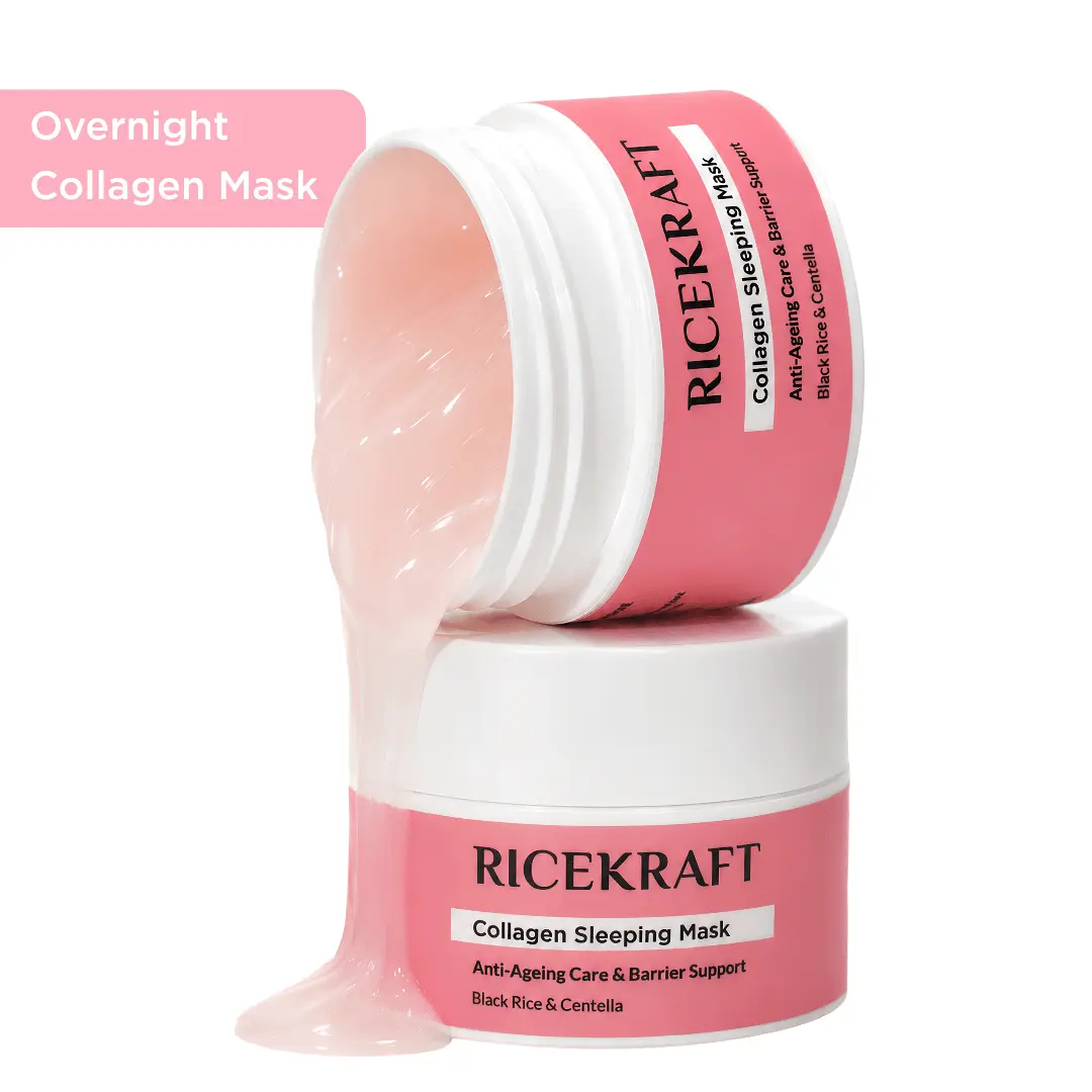 Rice Collagen Overnight Sleeping Mask Night Gel for Skin Brightening Anti-aging | Glow Boosting | Firming | Moisturizing | Overnight Face Mask | 50gm