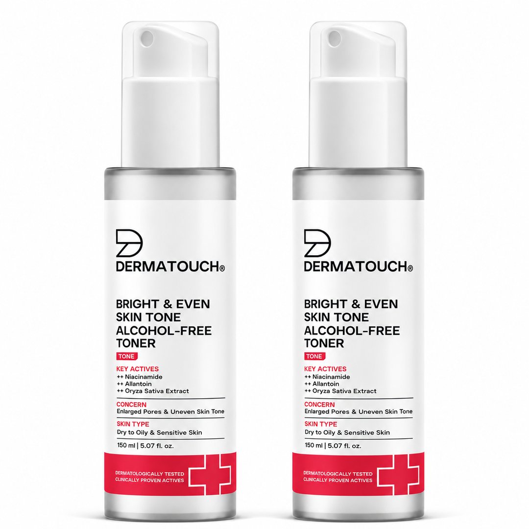 Dermatouch Bright Even Skin Tone Alcohol Free Toner With 3 Niacinamide Face Toner For Dullness, Dehydration Open Pores / Suitable For All Skin Types 150ml Pack Of 2