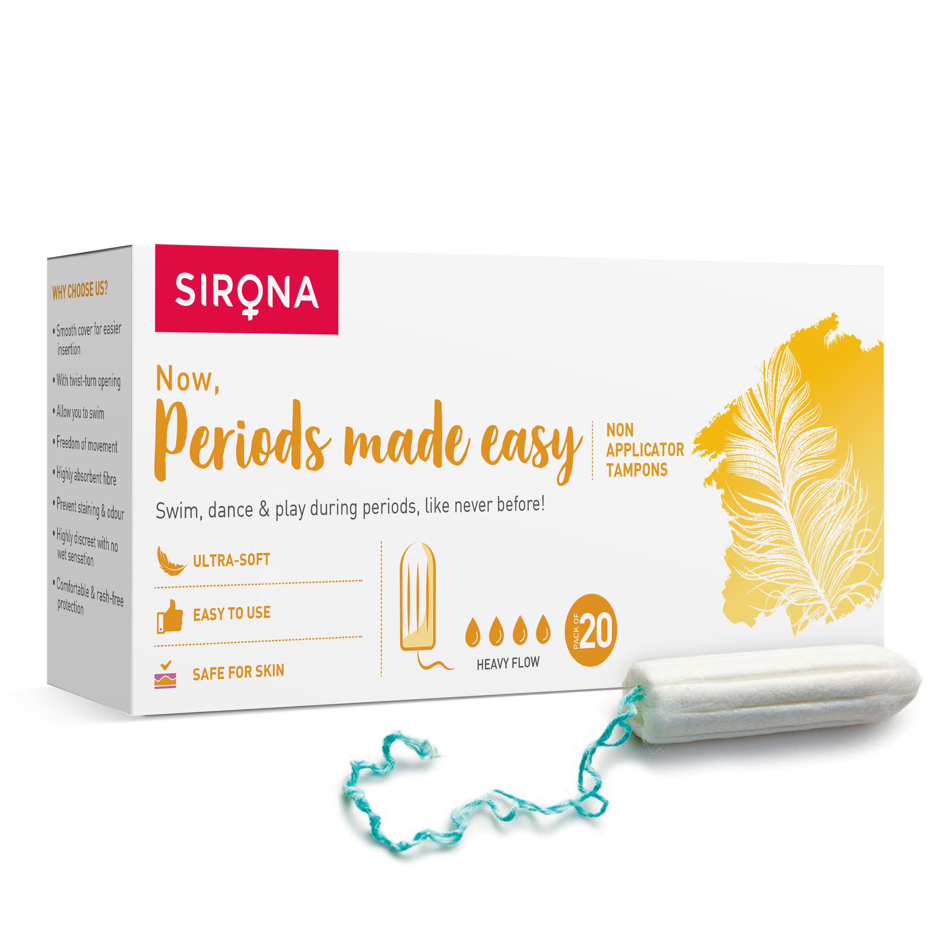 Sirona Premium Digital Tampon (Heavy Flow) 20 Tampon