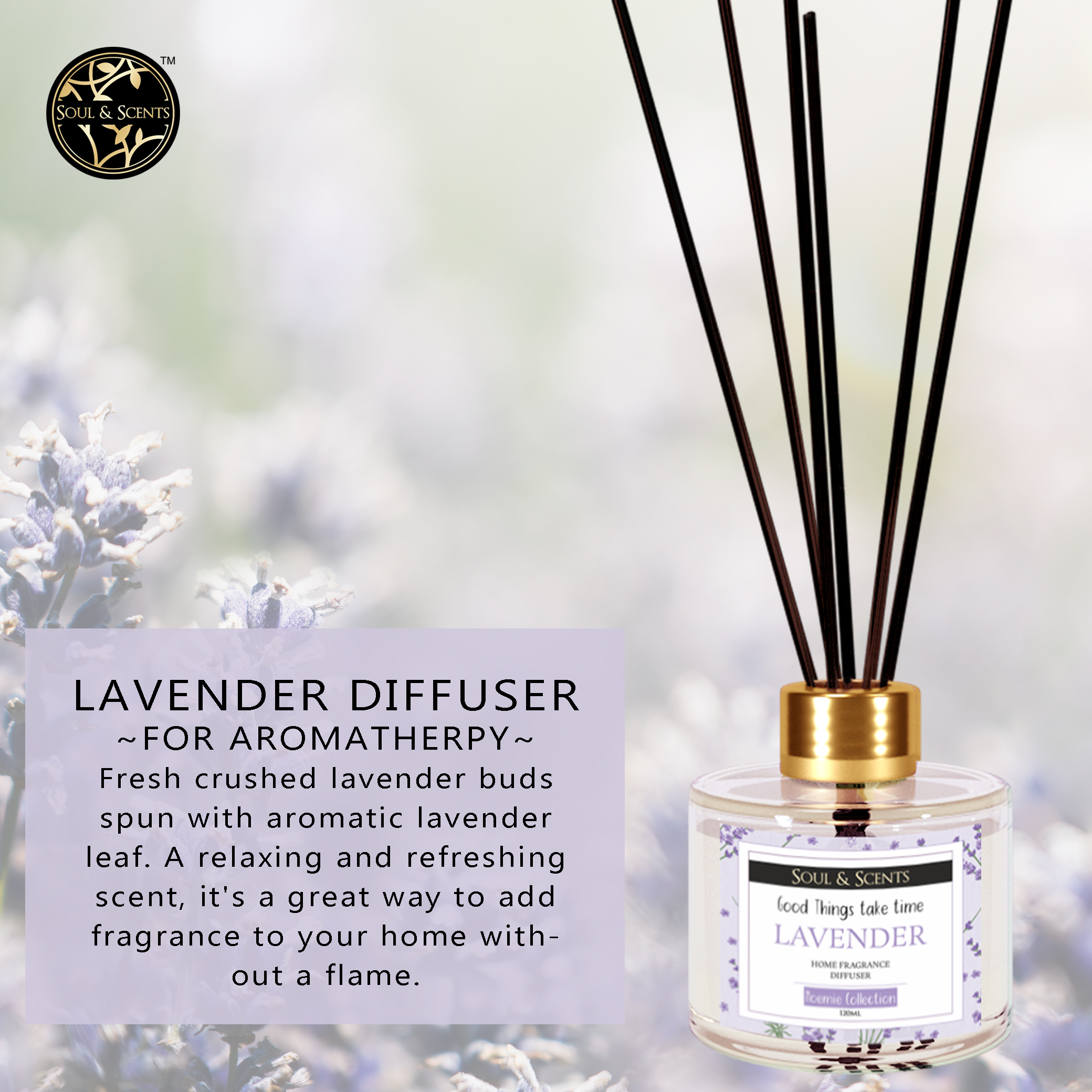 Soul & Scents Lavender Reed Diffuser 120ml
