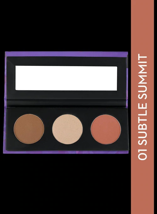 Contour De Force - Face Palette with Lightweight Blush, Highlighter And Bronzer - 01 Subtle Summit -12gm